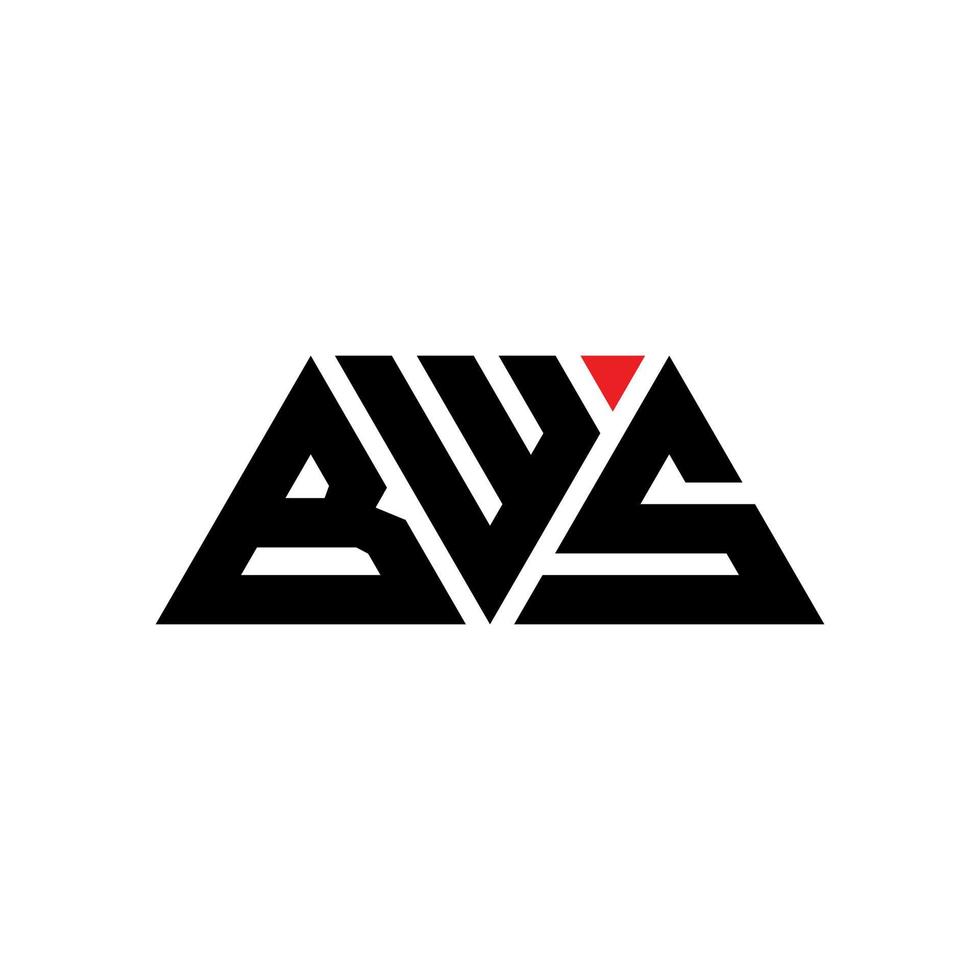 design del logo della lettera del triangolo bws con forma triangolare. monogramma di design del logo del triangolo bws. modello di logo vettoriale triangolo bws con colore rosso. logo triangolare bws logo semplice, elegante e lussuoso. bw