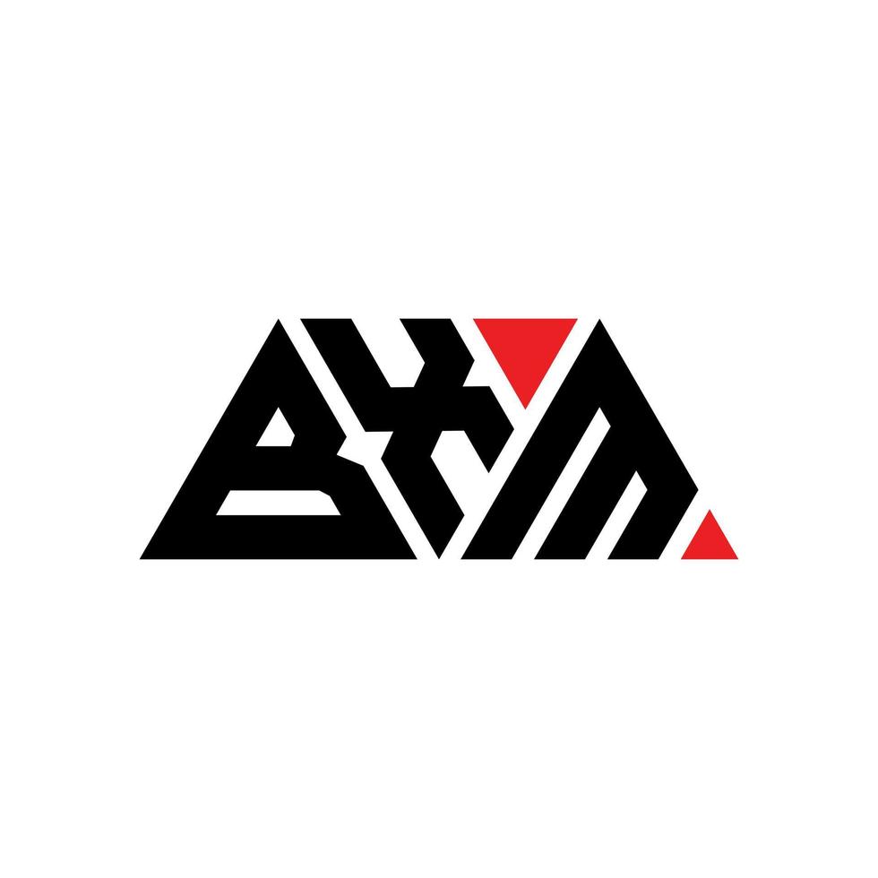 design del logo della lettera triangolare bxm con forma triangolare. monogramma di design del logo del triangolo bxm. modello di logo vettoriale triangolo bxm con colore rosso. logo triangolare bxm logo semplice, elegante e lussuoso. bxm