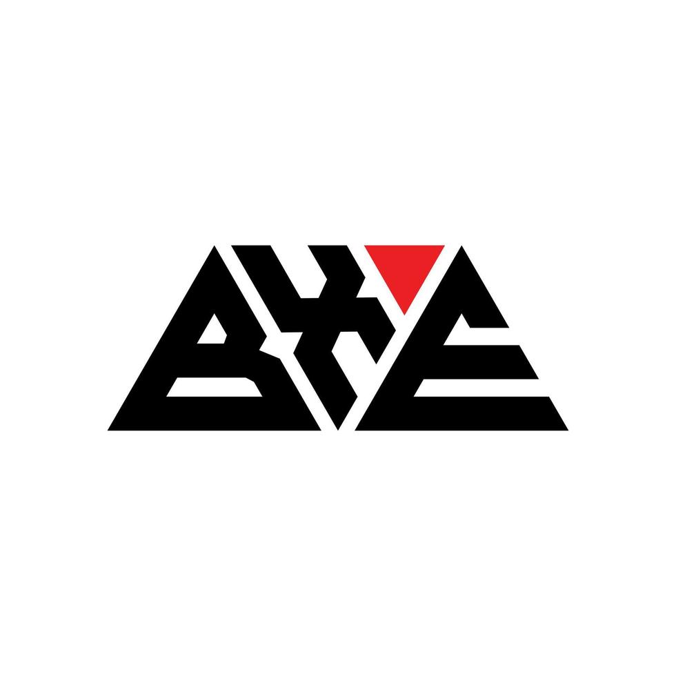 design del logo della lettera triangolare bxe con forma triangolare. monogramma di design del logo del triangolo bxe. modello di logo vettoriale triangolo bxe con colore rosso. logo triangolare bxe logo semplice, elegante e lussuoso. bxe