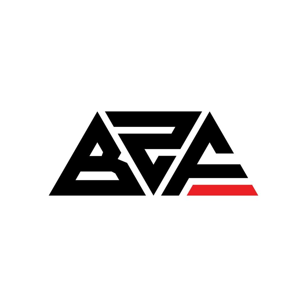 design del logo della lettera triangolare bzf con forma triangolare. monogramma di design del logo del triangolo bzf. modello di logo vettoriale triangolo bzf con colore rosso. logo triangolare bzf logo semplice, elegante e lussuoso. bzf
