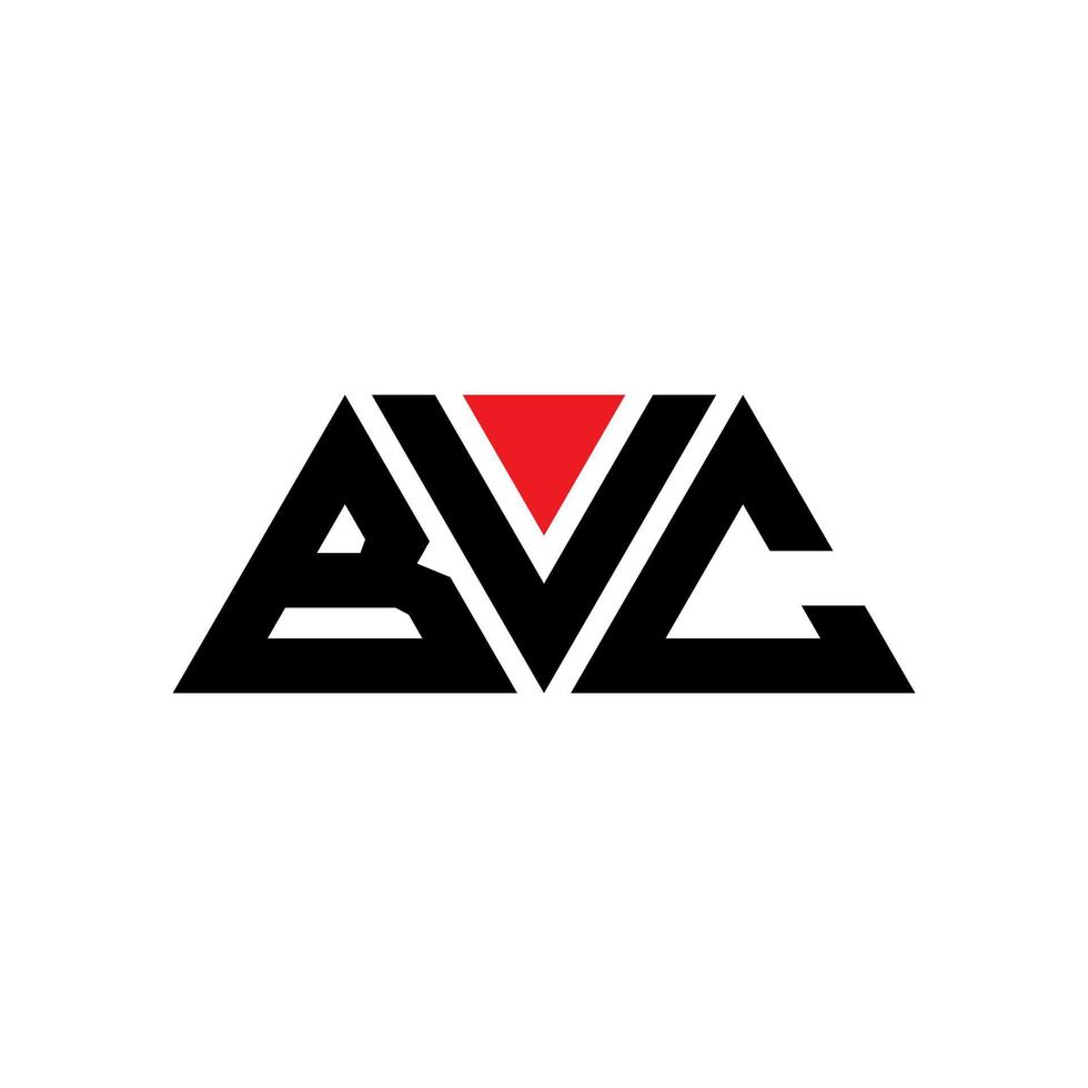 design del logo della lettera del triangolo bvc con forma triangolare. bvc triangolo logo design monogramma. modello di logo vettoriale triangolo bvc con colore rosso. logo triangolare bvc logo semplice, elegante e lussuoso. bvc