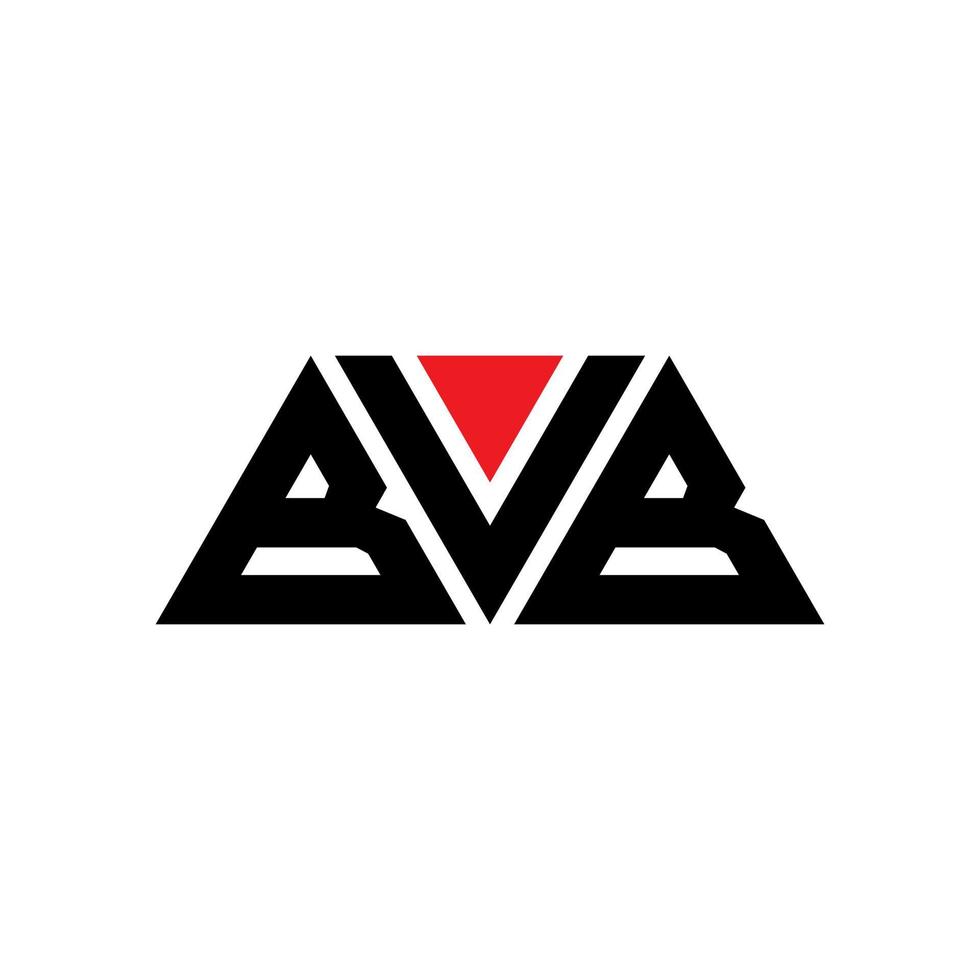 design del logo della lettera del triangolo bvb con forma triangolare. bvb triangolo logo design monogramma. modello di logo vettoriale triangolo bvb con colore rosso. logo triangolare bvb logo semplice, elegante e lussuoso. bvb