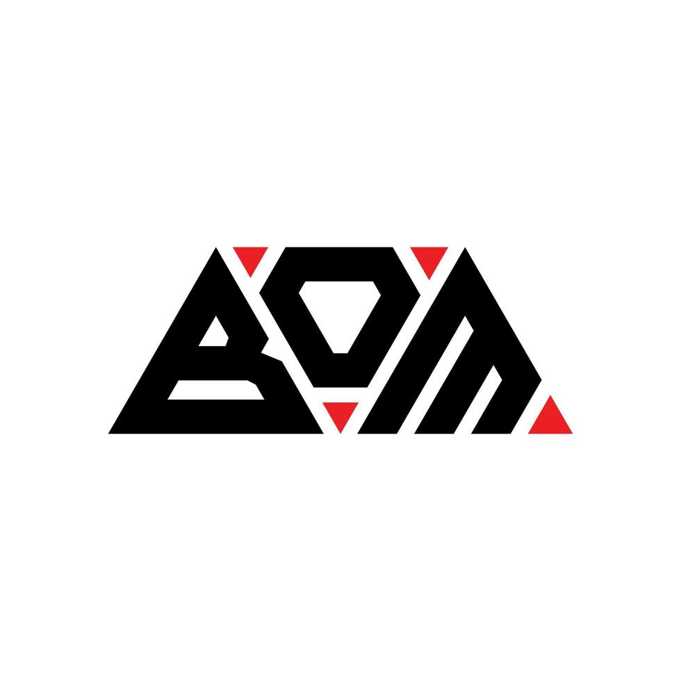 bom triangolo lettera logo design con forma triangolare. monogramma di design del logo del triangolo bom. modello di logo bom triangolo vettoriale con colore rosso. bom logo triangolare logo semplice, elegante e lussuoso. nato