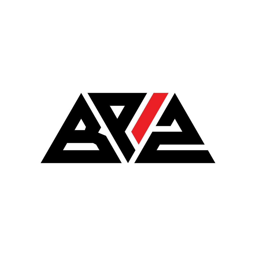 design del logo della lettera del triangolo bpz con forma triangolare. monogramma di design del logo del triangolo bpz. modello di logo vettoriale triangolo bpz con colore rosso. logo triangolare bpz logo semplice, elegante e lussuoso. bpz