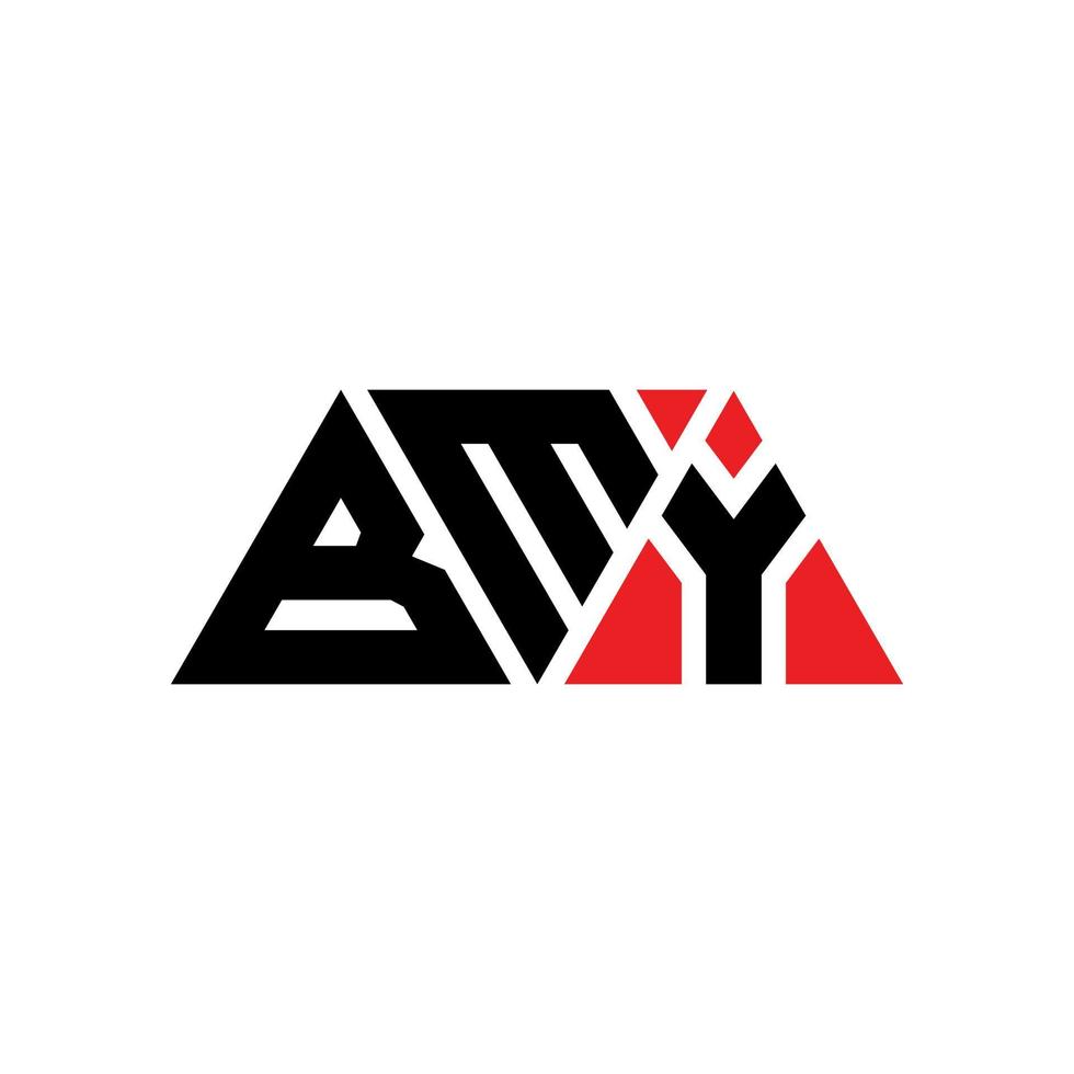 design del logo della lettera triangolare bmy con forma triangolare. monogramma di design del logo del triangolo bmy. modello di logo vettoriale triangolo bmy con colore rosso. bmy logo triangolare logo semplice, elegante e lussuoso. bmy