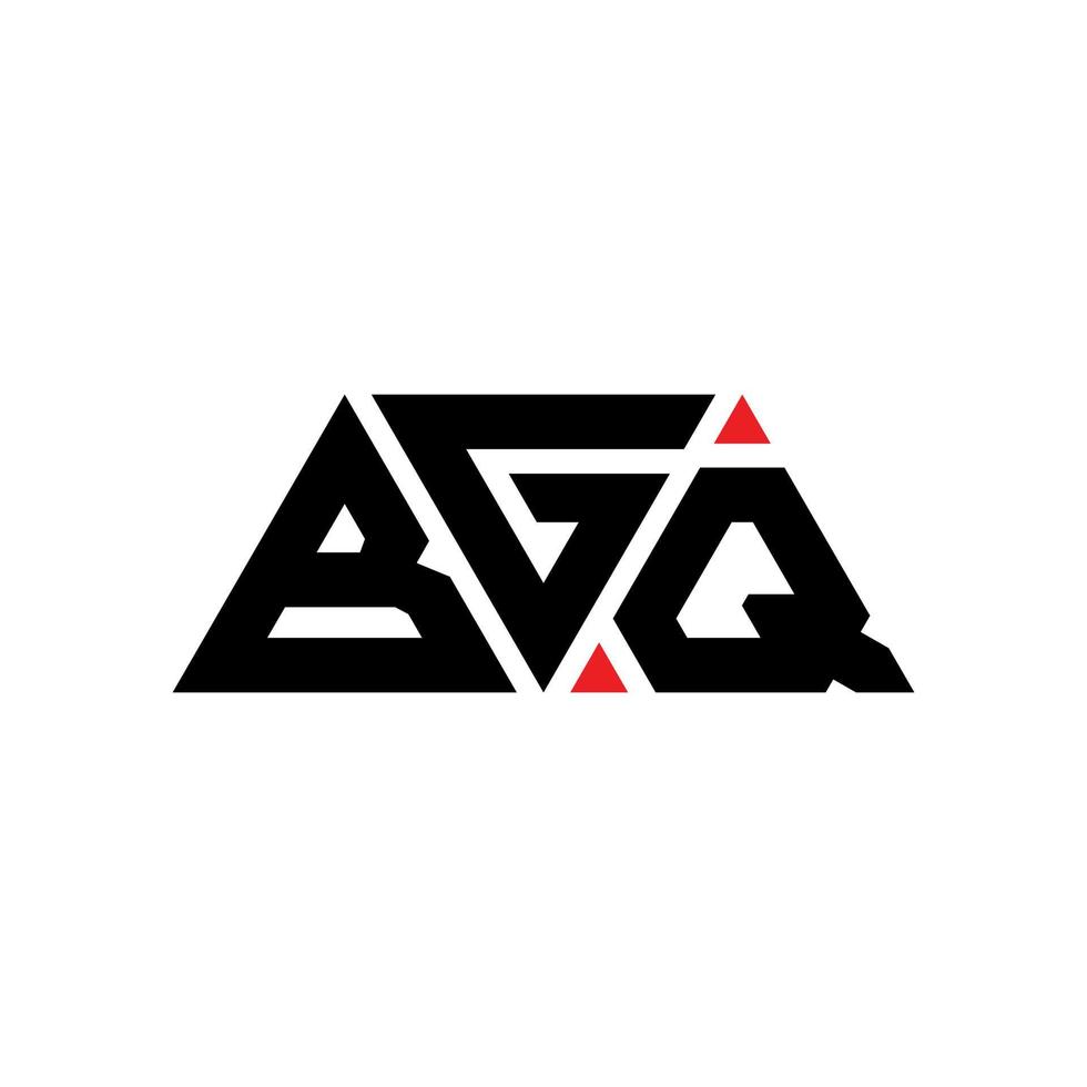 design del logo della lettera triangolare bgq con forma triangolare. bgq triangolo logo design monogramma. modello di logo vettoriale triangolo bgq con colore rosso. logo triangolare bgq logo semplice, elegante e lussuoso. bgq