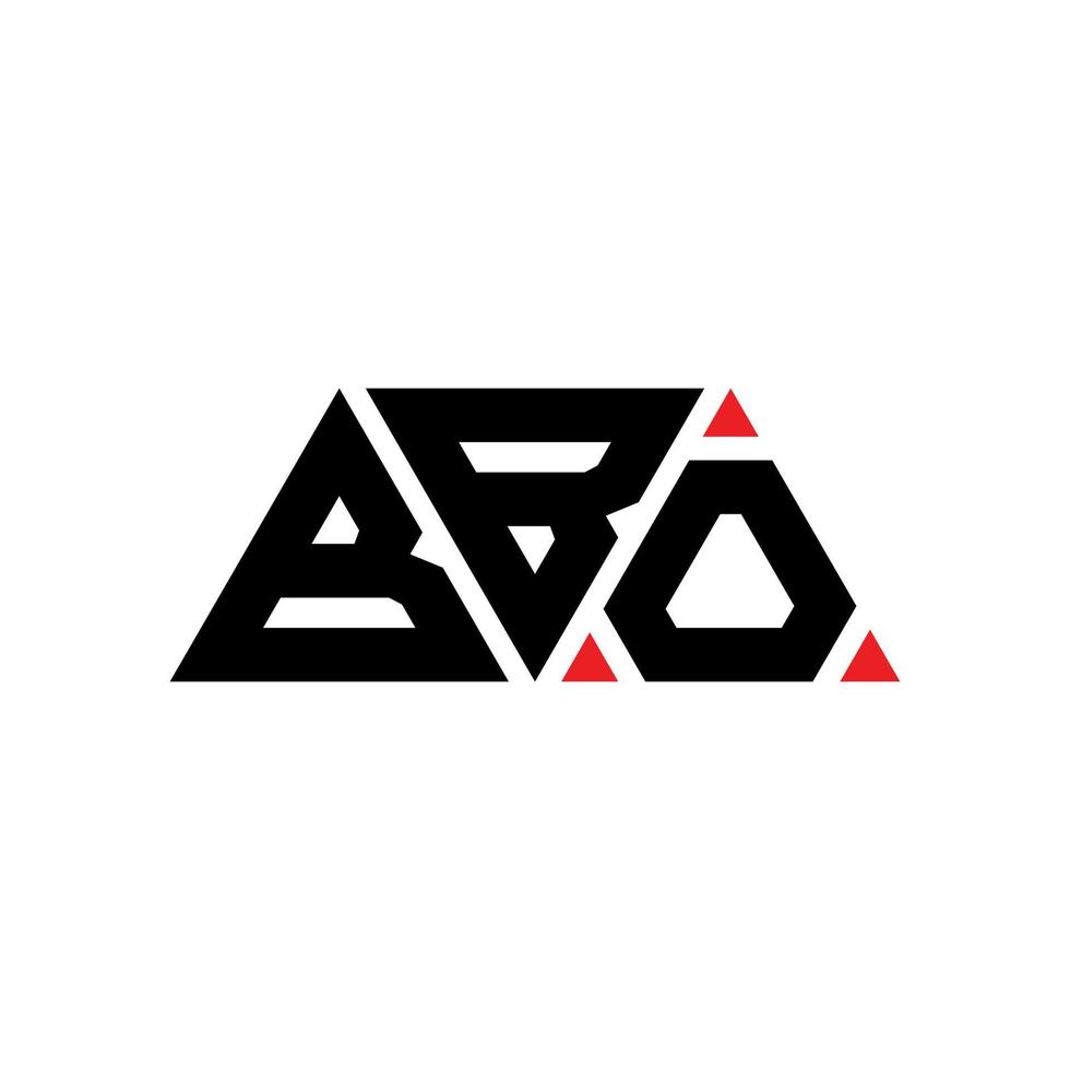 design del logo della lettera triangolare bbo con forma triangolare. monogramma di design del logo del triangolo bbo. modello di logo vettoriale triangolo bbo con colore rosso. logo triangolare bbo logo semplice, elegante e lussuoso. bbo
