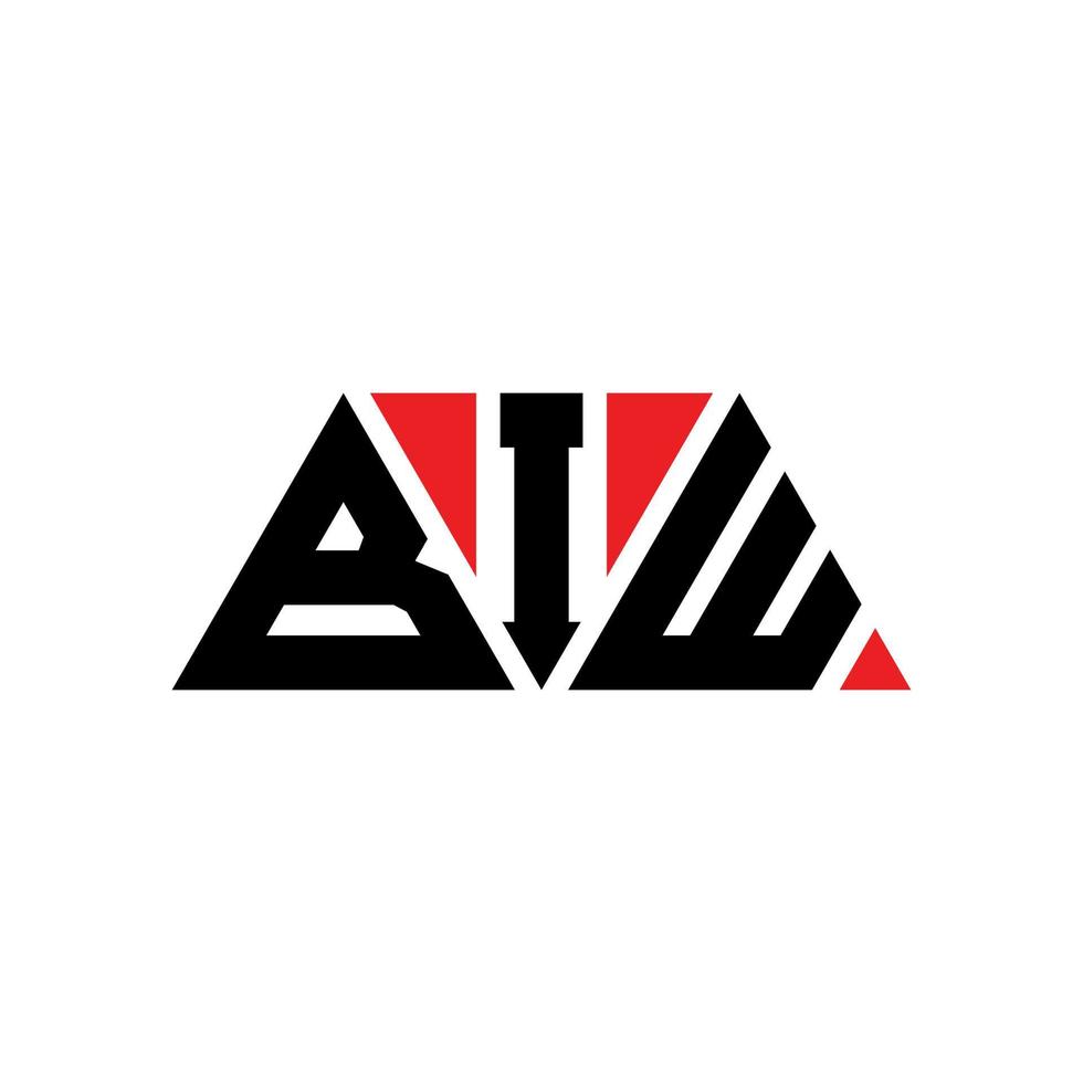 design del logo della lettera triangolare biw con forma triangolare. monogramma di design del logo del triangolo biw. modello di logo vettoriale triangolo biw con colore rosso. logo triangolare biw logo semplice, elegante e lussuoso. biw
