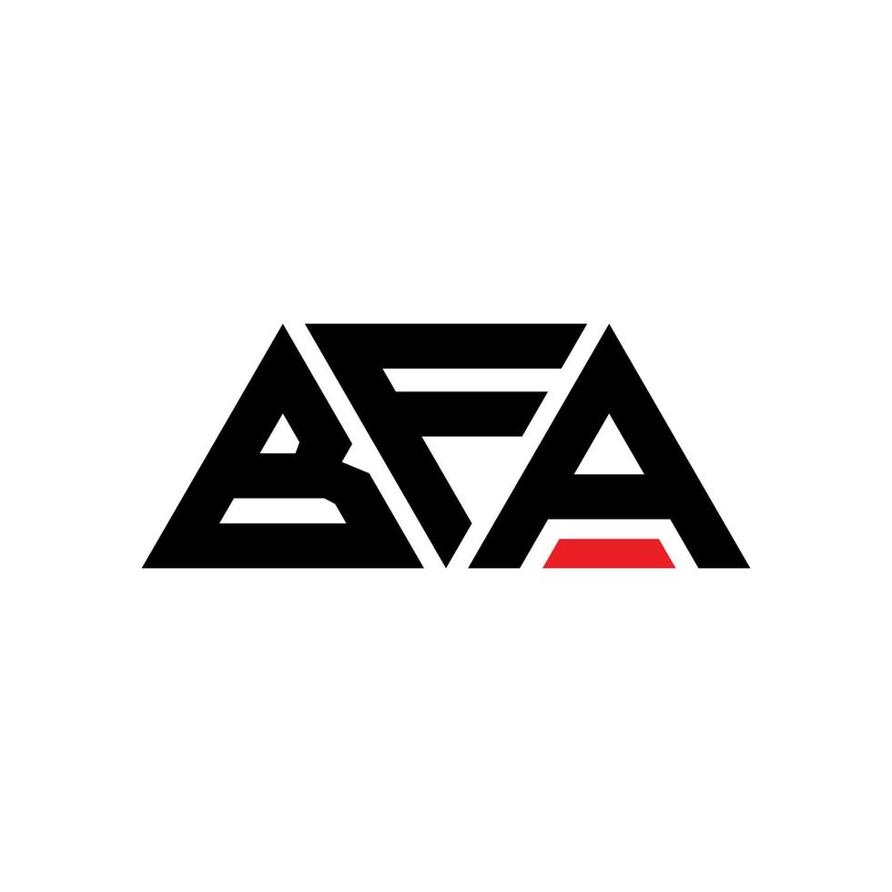 design del logo della lettera triangolare bfa con forma triangolare. monogramma di design del logo del triangolo bfa. modello di logo vettoriale triangolo bfa con colore rosso. logo triangolare bfa logo semplice, elegante e lussuoso. bfa