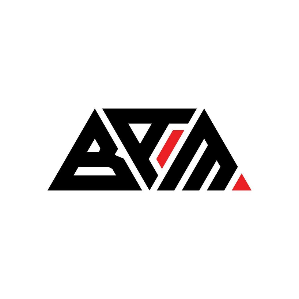 design del logo della lettera triangolo bam con forma triangolare. monogramma di design del logo del triangolo bam. modello di logo vettoriale triangolo bam con colore rosso. logo triangolare bam logo semplice, elegante e lussuoso. bam