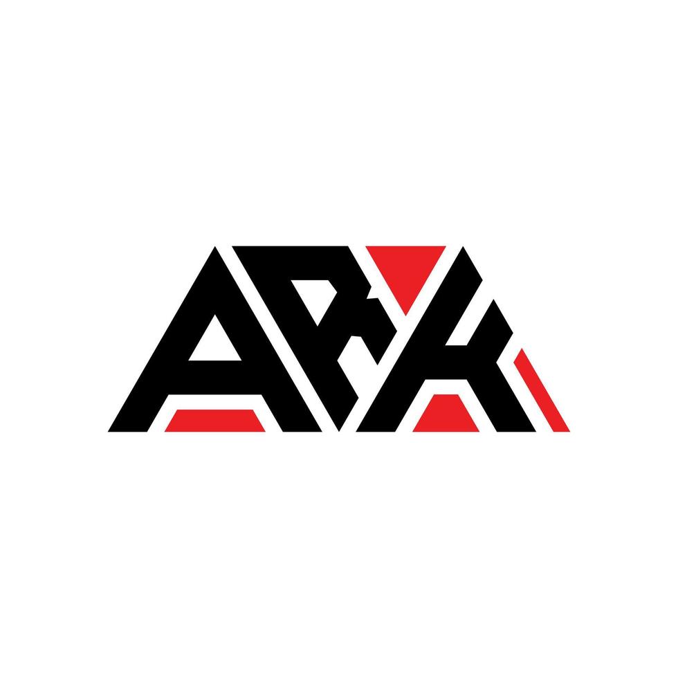 design del logo della lettera del triangolo dell'arca con forma triangolare. monogramma di design del logo del triangolo dell'arca. modello di logo vettoriale triangolo arca con colore rosso. logo triangolare arca logo semplice, elegante e lussuoso. arca