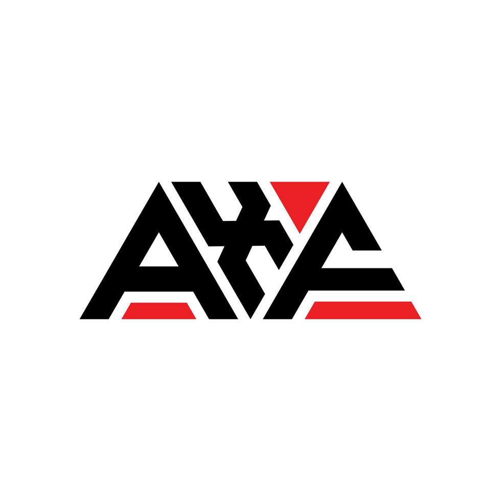 design del logo della lettera del triangolo axf con forma triangolare. monogramma axf triangolo logo design. modello di logo vettoriale triangolo axf con colore rosso. logo triangolare axf logo semplice, elegante e lussuoso. axf