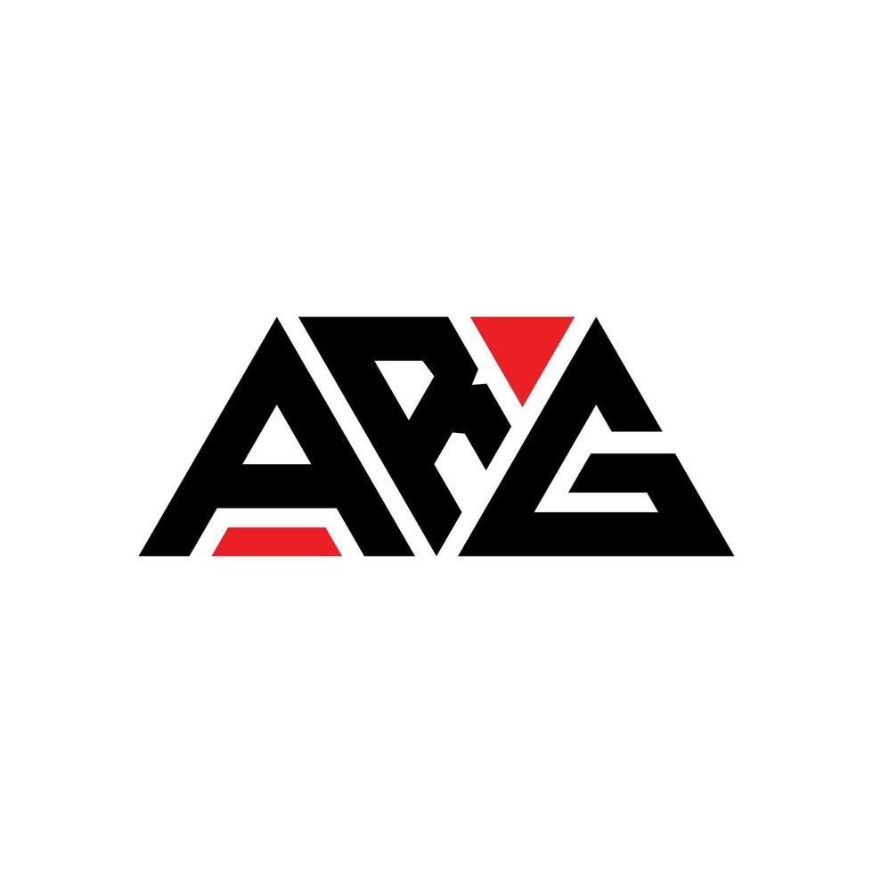 design del logo della lettera del triangolo arg con forma triangolare. monogramma arg triangolo logo design. modello di logo vettoriale triangolo arg con colore rosso. arg logo triangolare logo semplice, elegante e lussuoso. arg