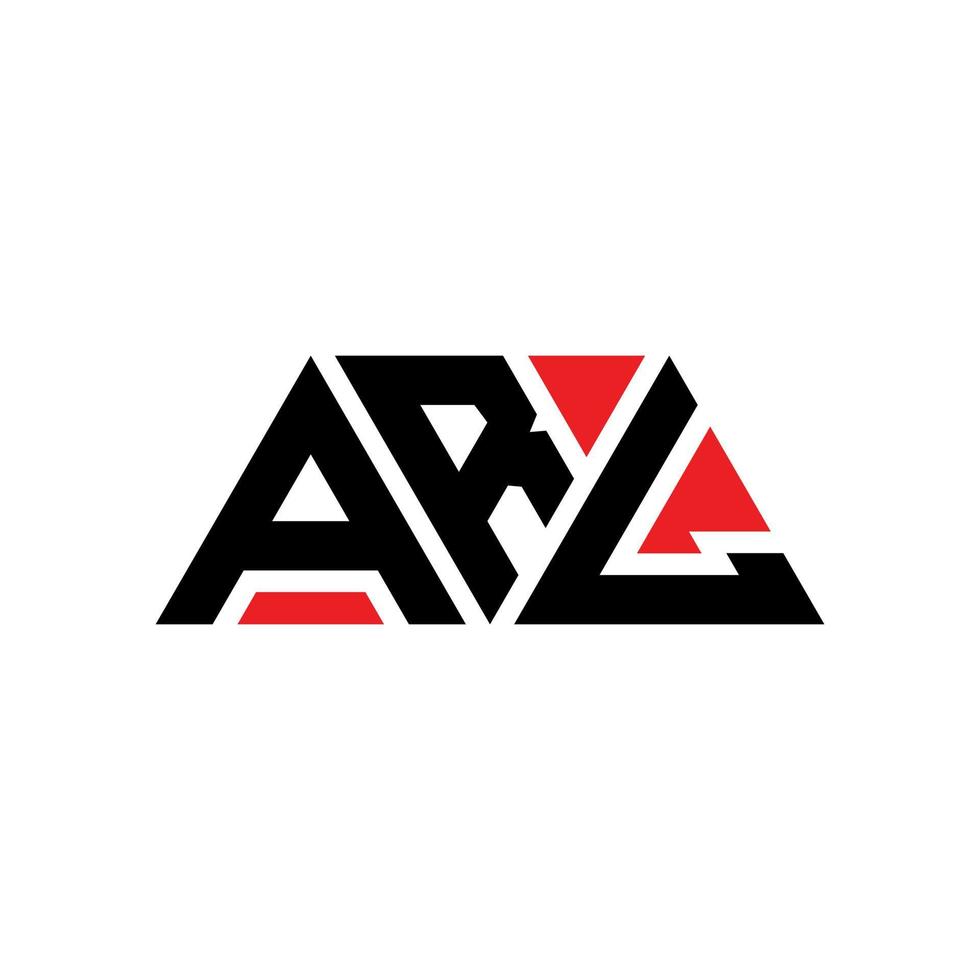 design del logo della lettera del triangolo arl con forma triangolare. monogramma di design del logo del triangolo arl. modello di logo vettoriale triangolo arl con colore rosso. logo triangolare arl logo semplice, elegante e lussuoso. arl