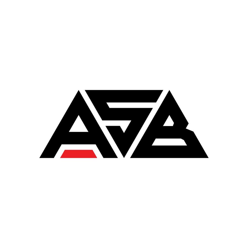 logo lettera triangolare asb con forma triangolare. monogramma di design del logo del triangolo asb. modello di logo vettoriale triangolo asb con colore rosso. logo triangolare asb logo semplice, elegante e lussuoso. asb