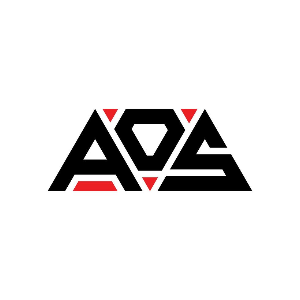 design del logo della lettera del triangolo aos con forma triangolare. monogramma di design del logo del triangolo aos. modello di logo vettoriale triangolo aos con colore rosso. logo triangolare aos logo semplice, elegante e lussuoso. aos