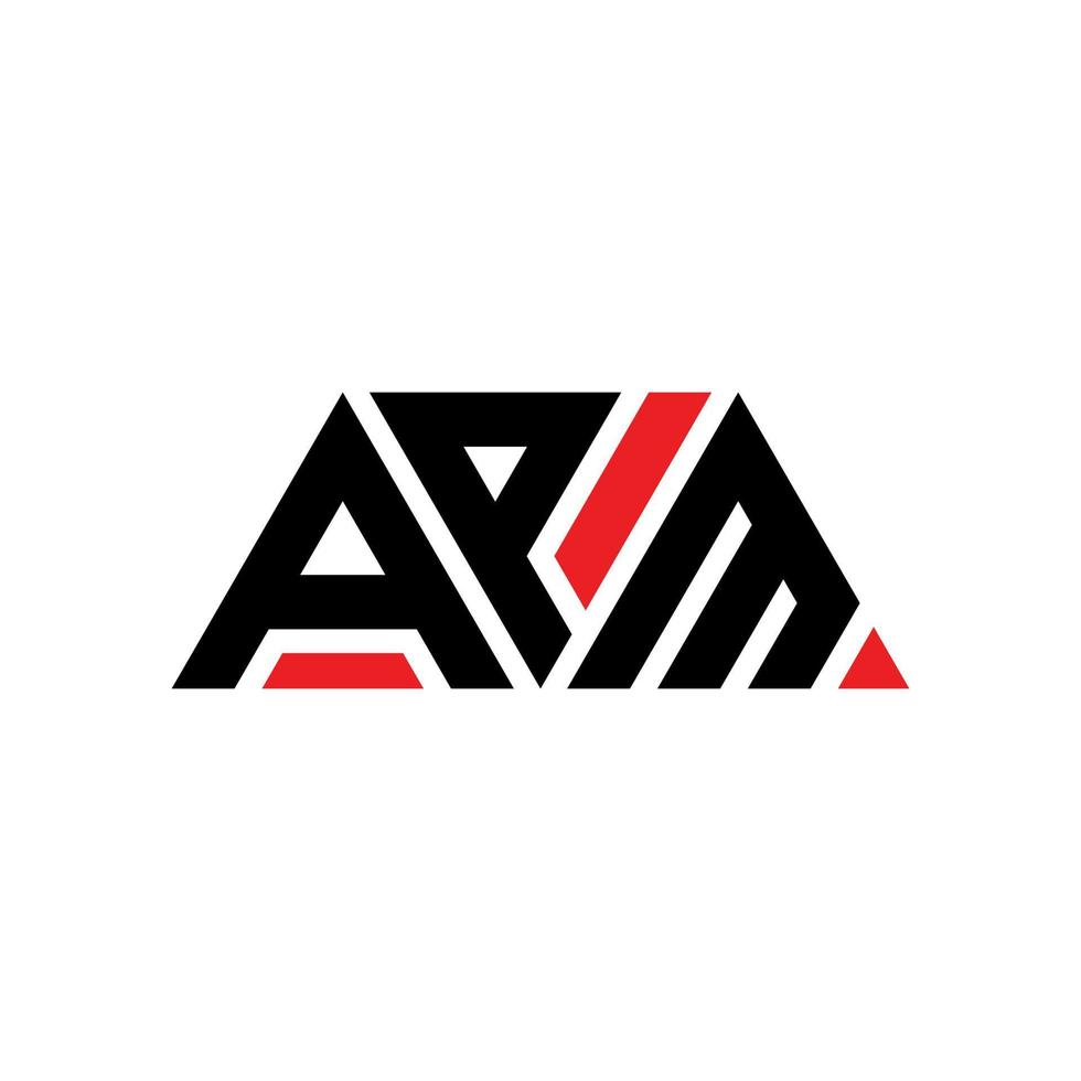 design del logo della lettera triangolare apm con forma triangolare. monogramma apm triangolo logo design. modello di logo vettoriale triangolo apm con colore rosso. apm logo triangolare logo semplice, elegante e lussuoso. apm