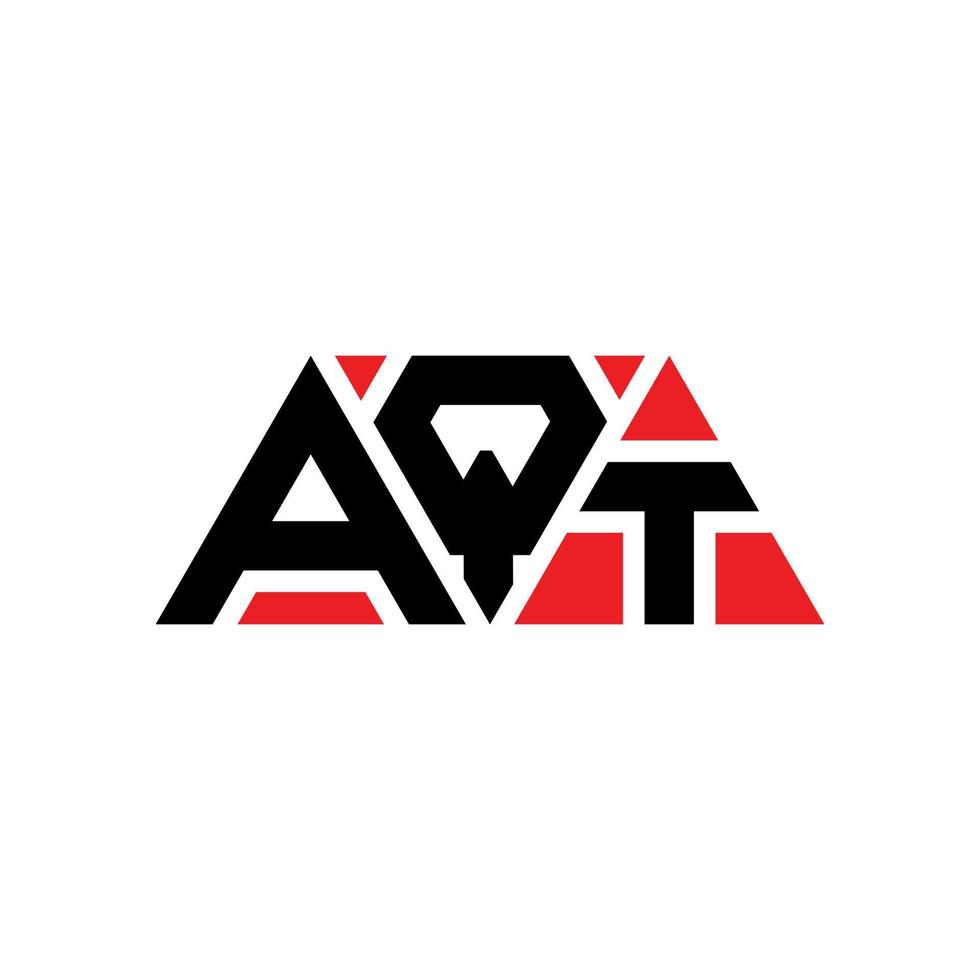 design del logo della lettera triangolare aqt con forma triangolare. monogramma di design del logo del triangolo aqt. modello di logo vettoriale triangolo aqt con colore rosso. aqt logo triangolare logo semplice, elegante e lussuoso. aqt