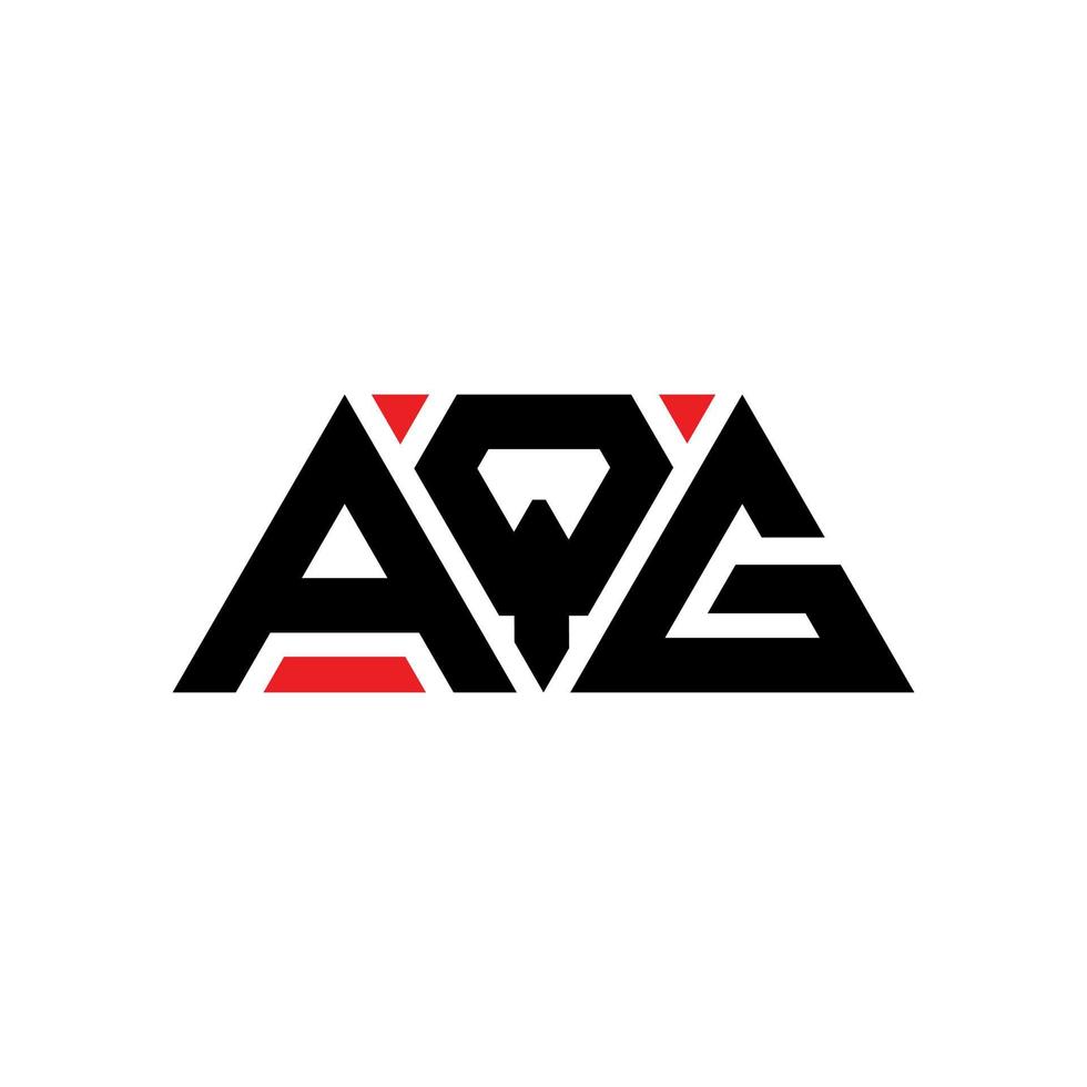 design del logo della lettera triangolare aqg con forma triangolare. monogramma di design del logo del triangolo aqg. modello di logo vettoriale triangolo aqg con colore rosso. aqg logo triangolare logo semplice, elegante e lussuoso. aqg