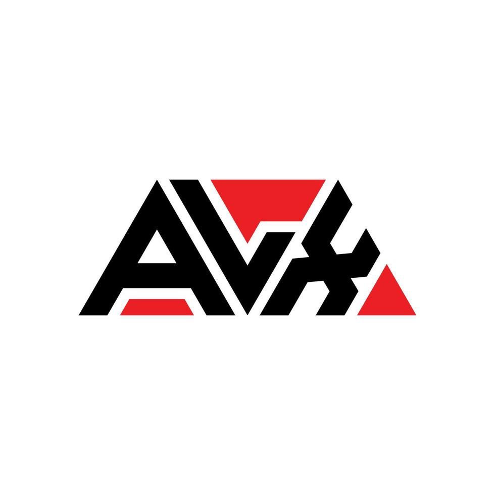 design del logo della lettera triangolo alx con forma triangolare. monogramma alx triangolo logo design. modello di logo vettoriale triangolo alx con colore rosso. logo triangolare alx logo semplice, elegante e lussuoso. alx
