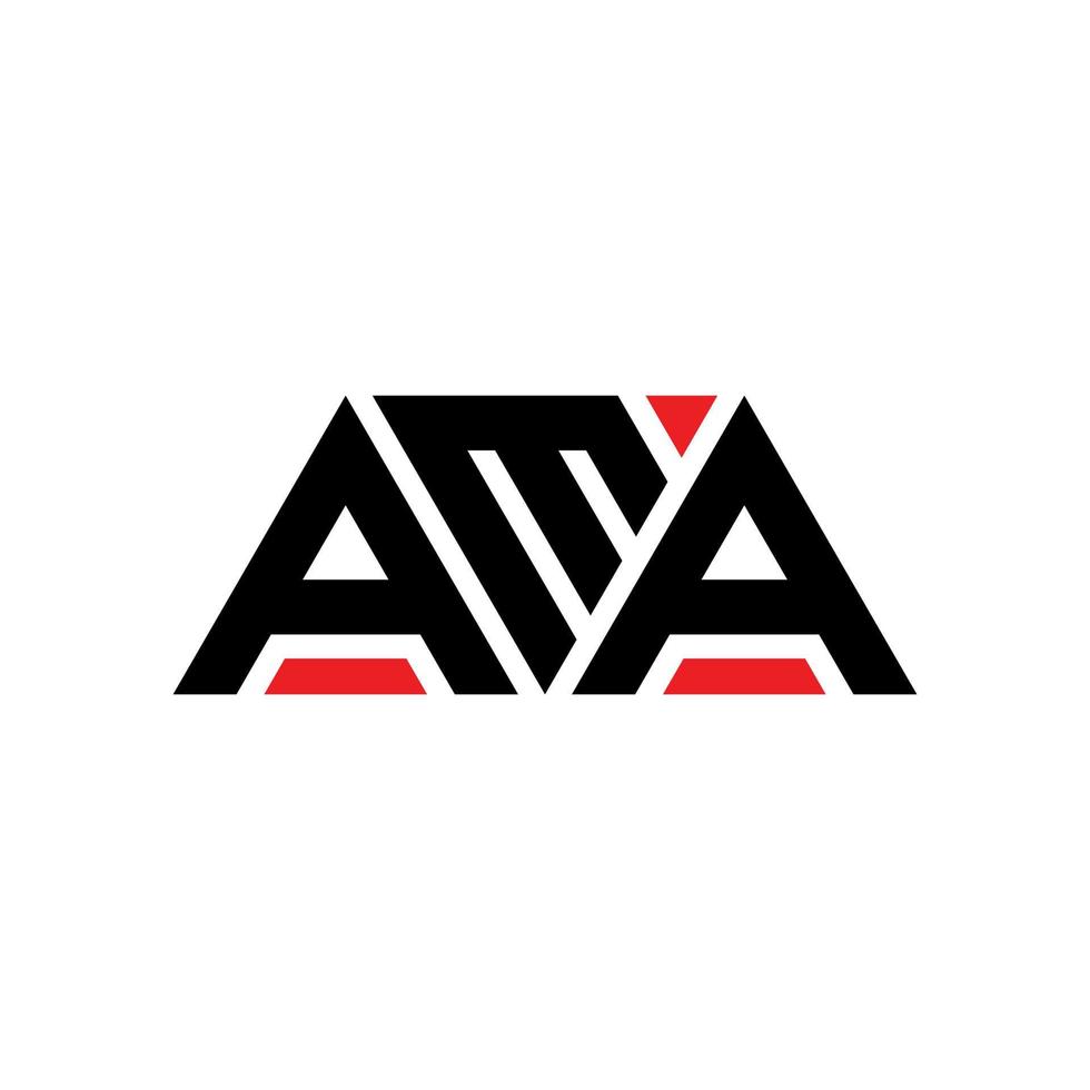 design del logo della lettera triangolare ama con forma triangolare. monogramma di design del logo del triangolo ama. modello di logo vettoriale triangolo ama con colore rosso. logo triangolare ama logo semplice, elegante e lussuoso. ama