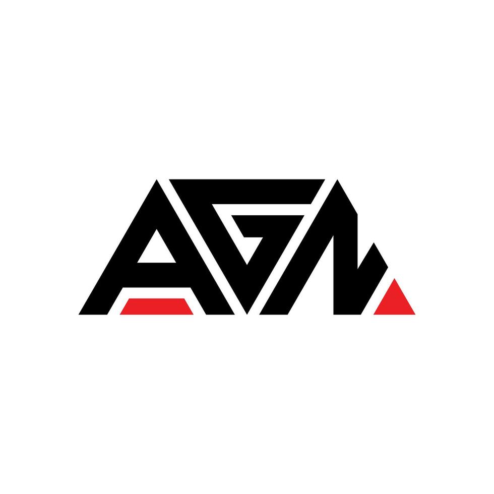 design del logo della lettera triangolo agn con forma triangolare. monogramma agn triangolo logo design. modello di logo vettoriale triangolo agn con colore rosso. logo triangolare agn logo semplice, elegante e lussuoso. ag