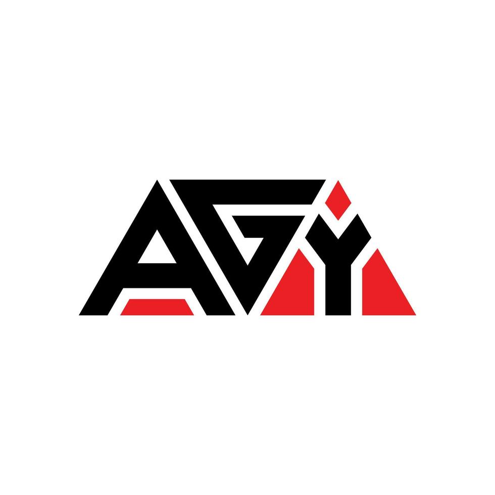 design del logo della lettera triangolo agy con forma triangolare. monogramma agy triangolo logo design. modello di logo vettoriale triangolo agy con colore rosso. logo triangolare agy logo semplice, elegante e lussuoso. agy