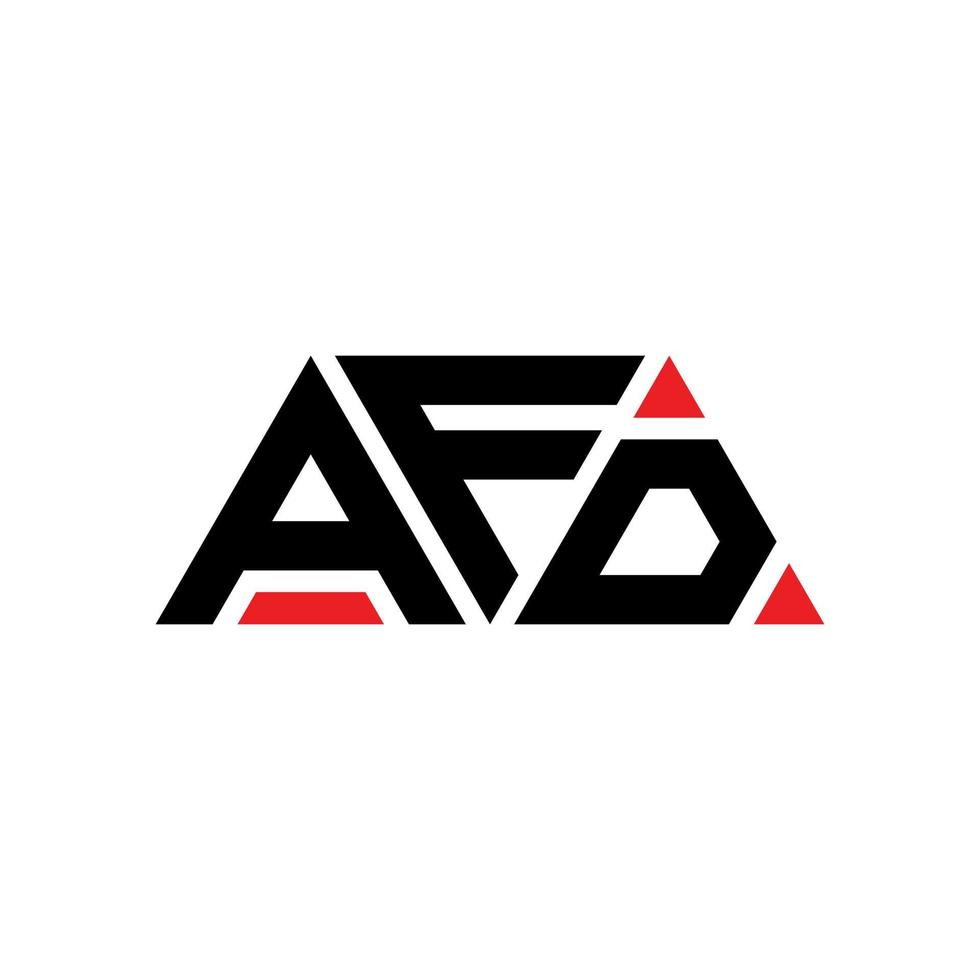 design del logo della lettera del triangolo afd con forma triangolare. monogramma di design del logo del triangolo afd. modello di logo vettoriale triangolo afd con colore rosso. afd logo triangolare logo semplice, elegante e lussuoso. af