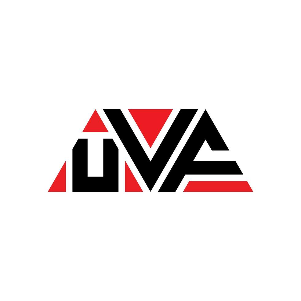 design del logo della lettera del triangolo uvf con forma triangolare. monogramma design logo triangolo uvf. modello di logo vettoriale triangolo uvf con colore rosso. logo triangolare uvf logo semplice, elegante e lussuoso. uvf