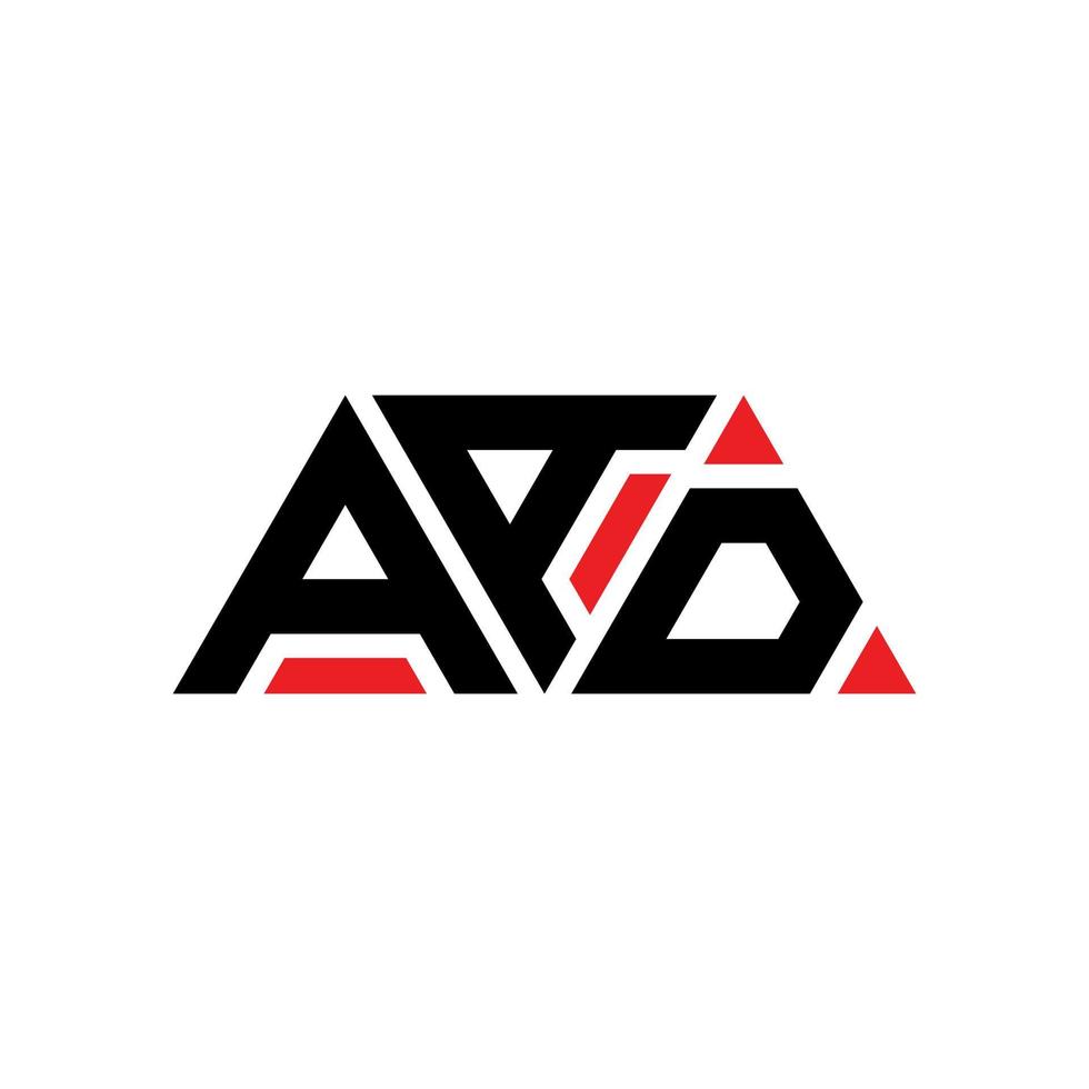 design del logo della lettera del triangolo aad con forma triangolare. monogramma aad triangolo logo design. modello di logo vettoriale triangolo aad con colore rosso. aad logo triangolare logo semplice, elegante e lussuoso. aad