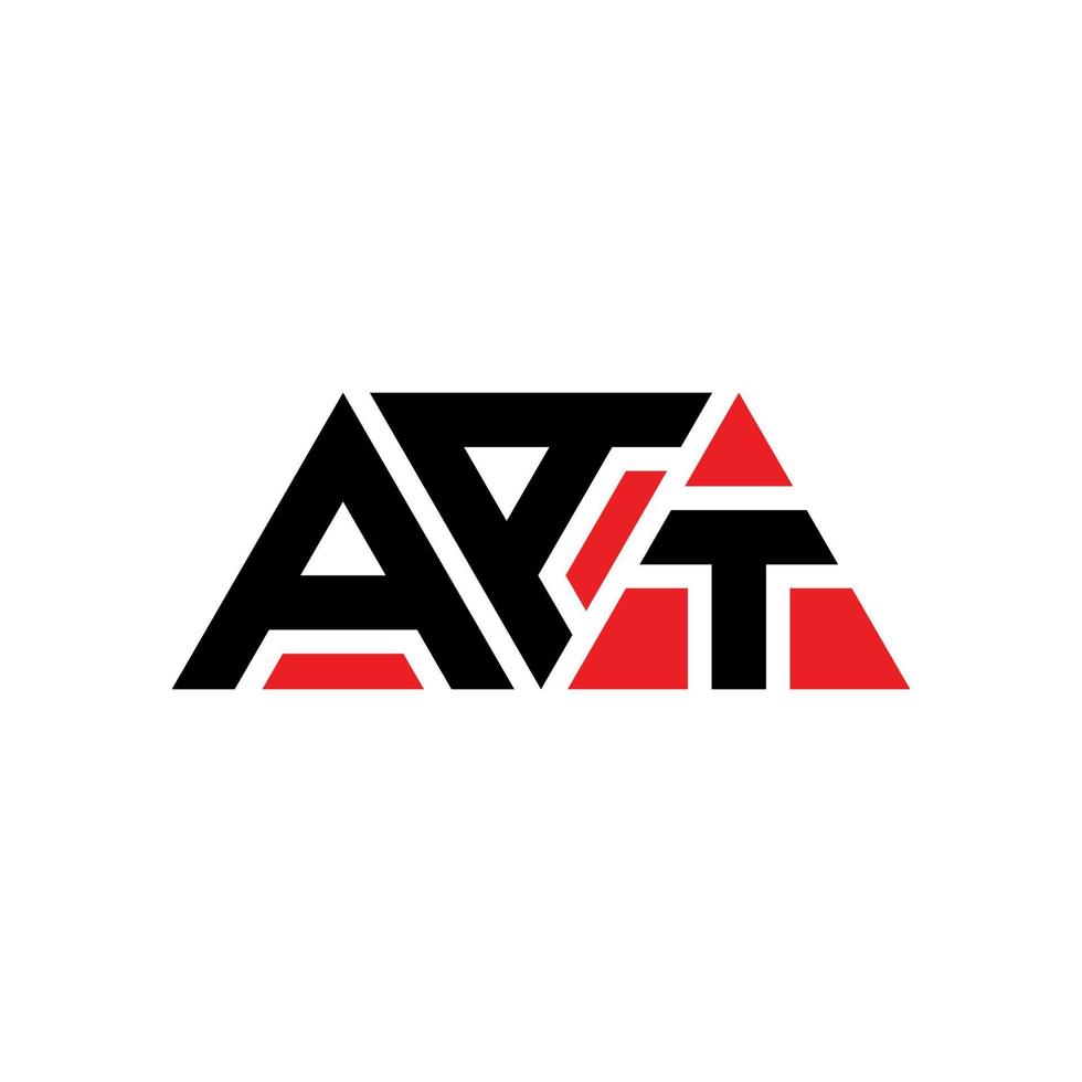 design del logo della lettera triangolare aat con forma triangolare. monogramma aat triangolo logo design. modello di logo vettoriale triangolo aat con colore rosso. aat logo triangolare logo semplice, elegante e lussuoso. aat