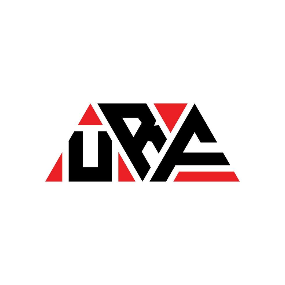 design del logo della lettera del triangolo urf con forma triangolare. monogramma di design con logo triangolo urf. modello di logo vettoriale triangolo urf con colore rosso. logo triangolare urf logo semplice, elegante e lussuoso. urf