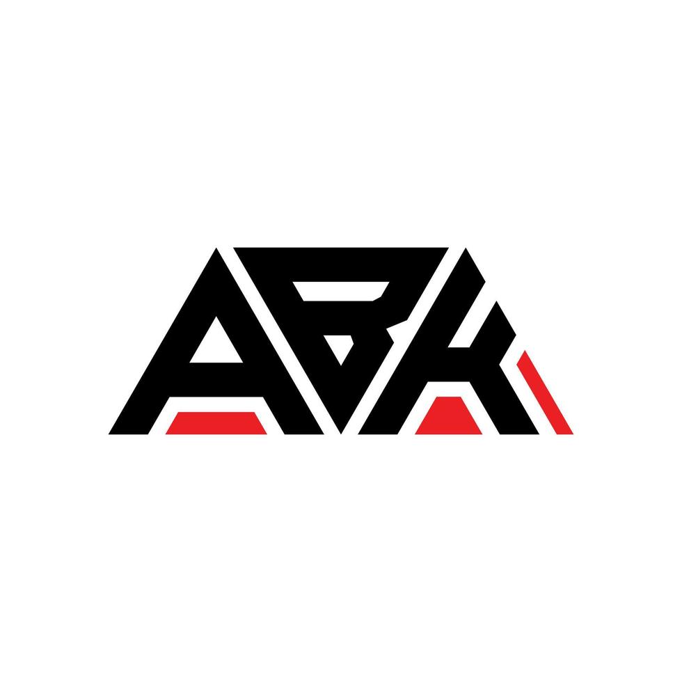 design del logo della lettera del triangolo abk con forma triangolare. monogramma di design del logo del triangolo abk. modello di logo vettoriale triangolo abk con colore rosso. logo triangolare abk logo semplice, elegante e lussuoso. abc