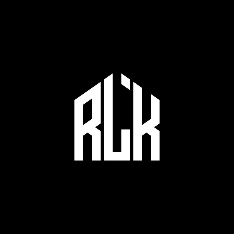 rlk lettera design.rlk lettera logo design su sfondo nero. rlk creative iniziali lettera logo concept. rlk lettera design.rlk lettera logo design su sfondo nero. r vettore