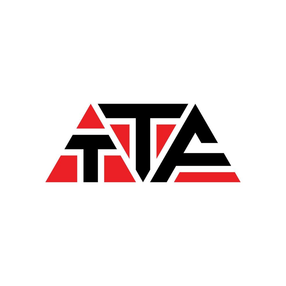 design del logo della lettera triangolare ttf con forma triangolare. monogramma di design del logo del triangolo ttf. modello di logo vettoriale triangolo ttf con colore rosso. logo triangolare ttf logo semplice, elegante e lussuoso. ttf