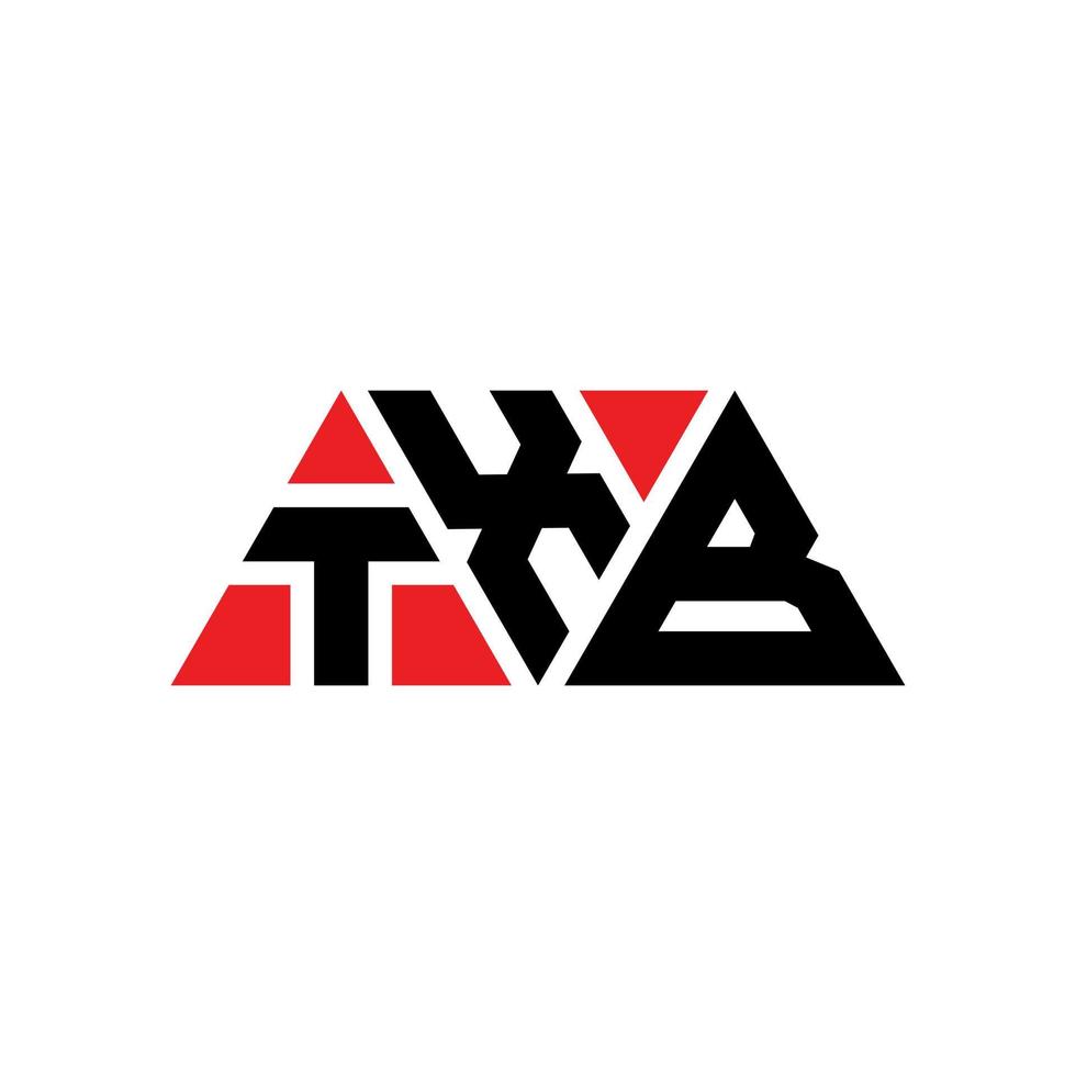 design del logo della lettera triangolare txb con forma triangolare. txb triangolo logo design monogramma. modello di logo vettoriale triangolo txb con colore rosso. logo triangolare txb logo semplice, elegante e lussuoso. txb