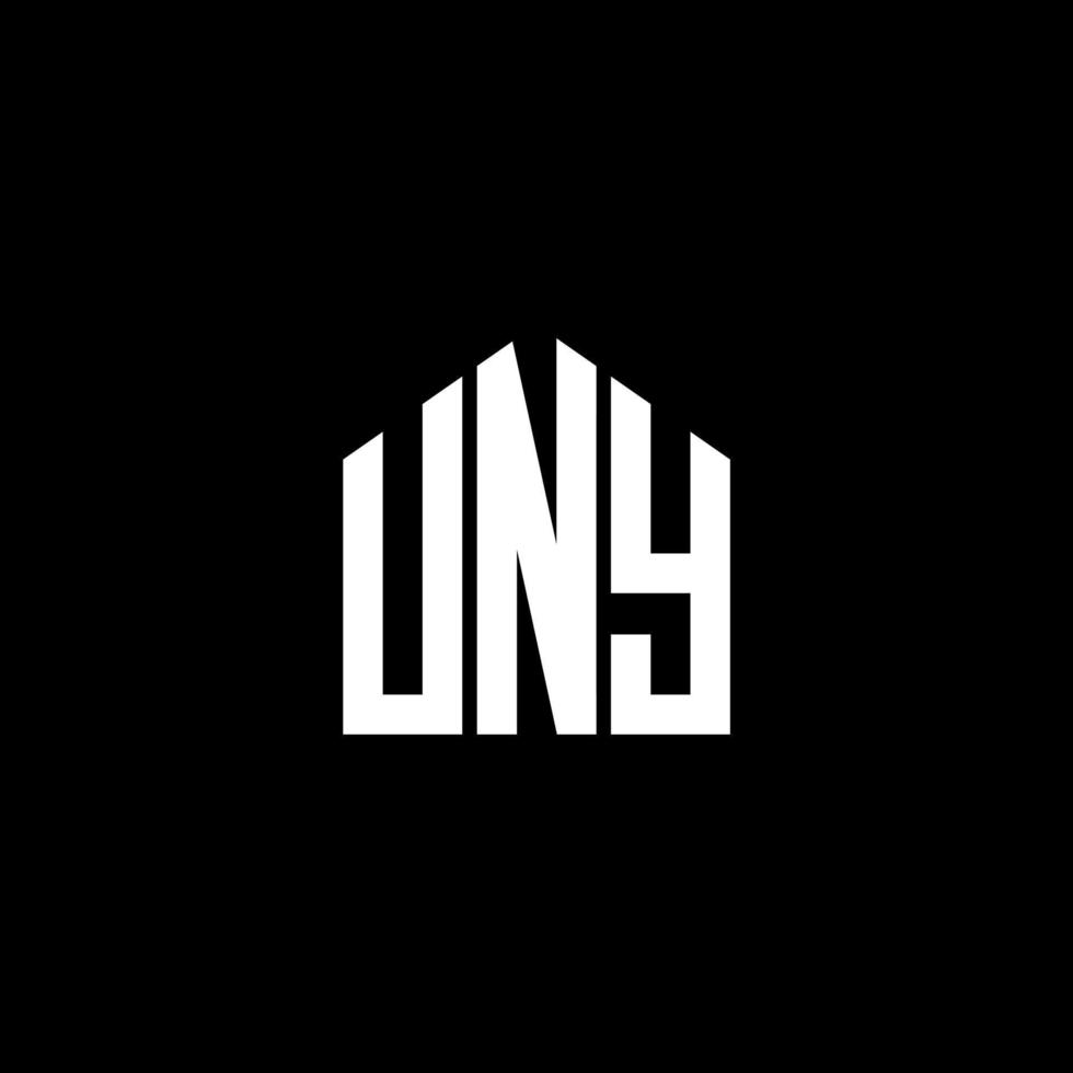 uny lettera logo design su sfondo nero. uny creative iniziali lettera logo concept. uny lettera design. vettore