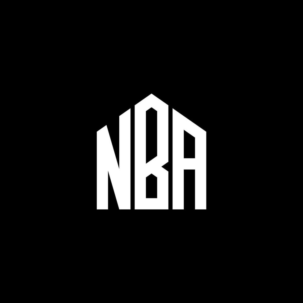 design della lettera nba. design del logo della lettera nba su sfondo nero. concetto di logo della lettera di iniziali creative nba. design della lettera nba. design del logo della lettera nba su sfondo nero. n vettore