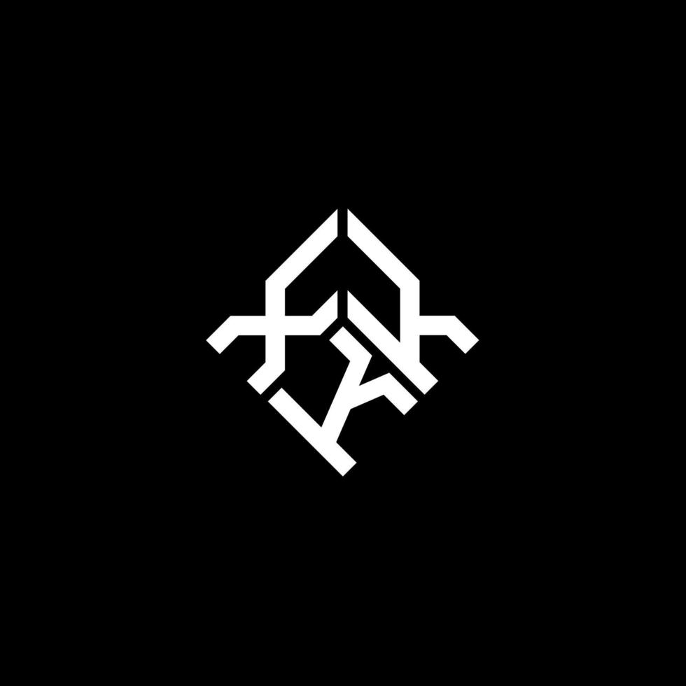 xkk lettera logo design su sfondo nero. xkk creative iniziali lettera logo concept. xkk lettera design. vettore