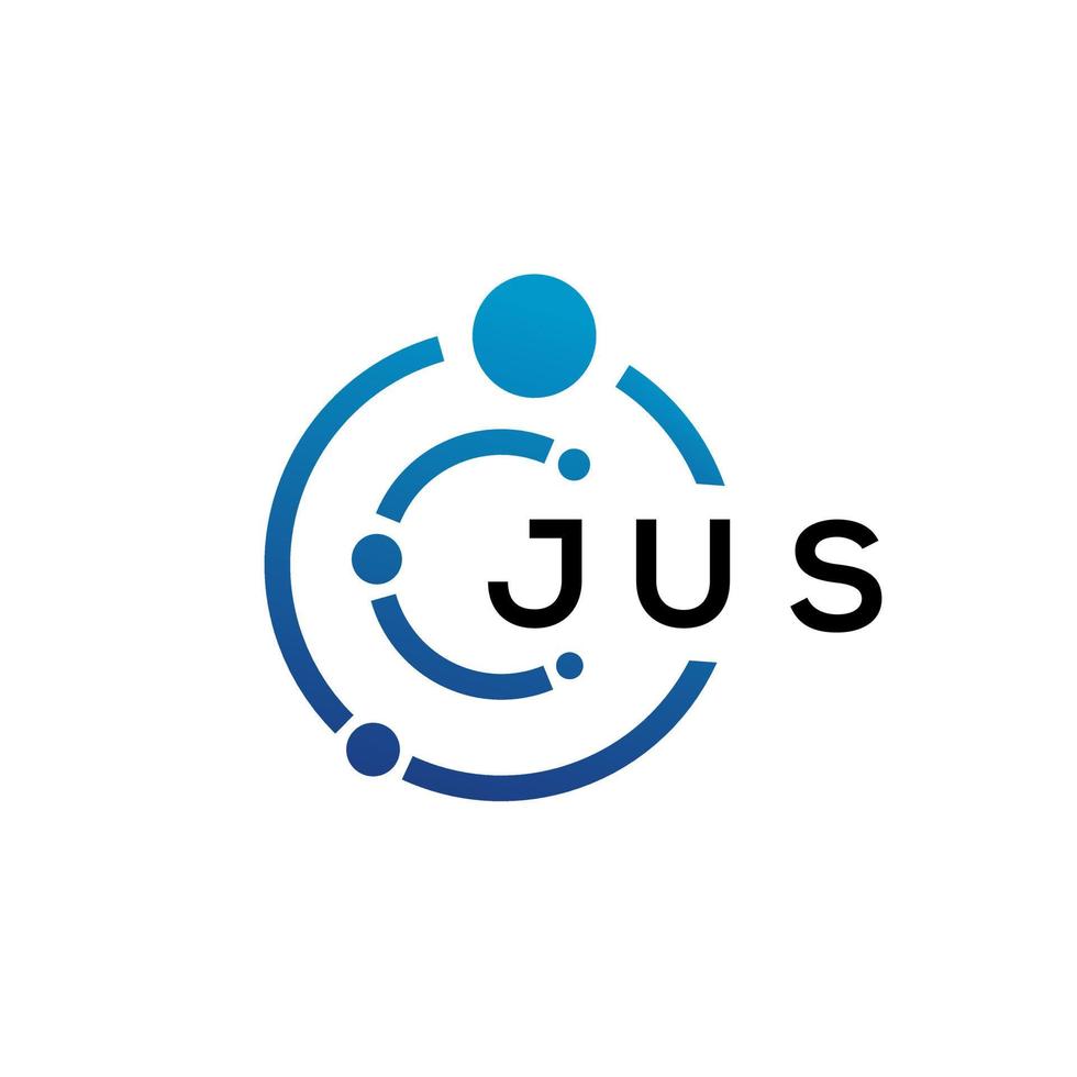 jus lettera tecnologia logo design su sfondo bianco. jus creative iniziali lettera it logo concept. solo disegno della lettera. vettore