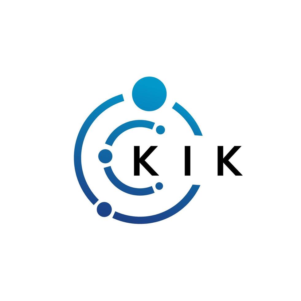 kik lettera tecnologia logo design su sfondo bianco. kik creative iniziali lettera it logo concept. disegno della lettera kik. vettore