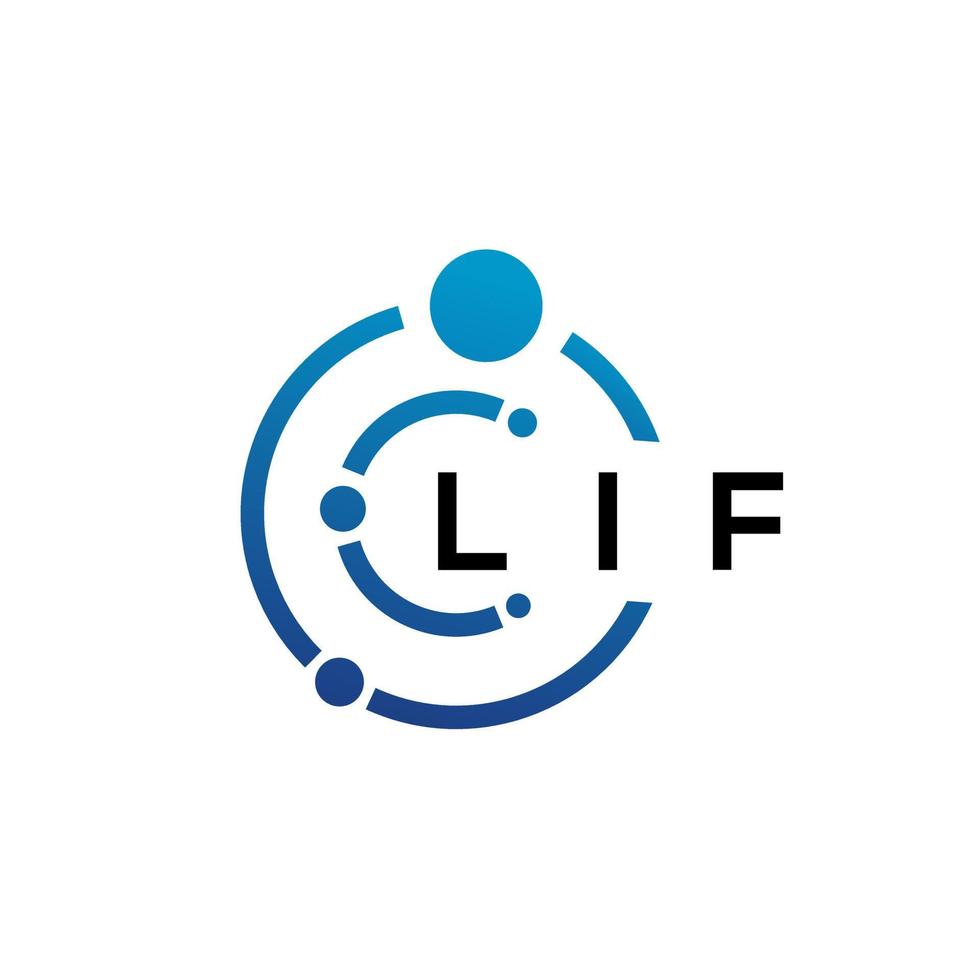 lif lettera tecnologia logo design su sfondo bianco. lif creative iniziali lettera it logo concept. disegno della lettera lif. vettore