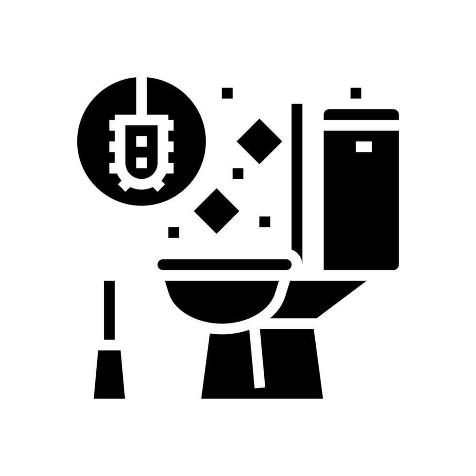 illustrazione vettoriale dell'icona del glifo per la pulizia della toilette