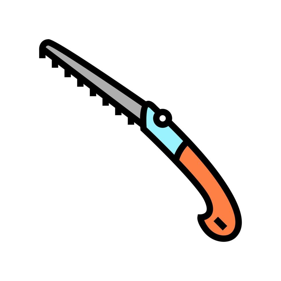 tagliare l'illustrazione vettoriale dell'icona del colore dell'utensile da giardinaggio