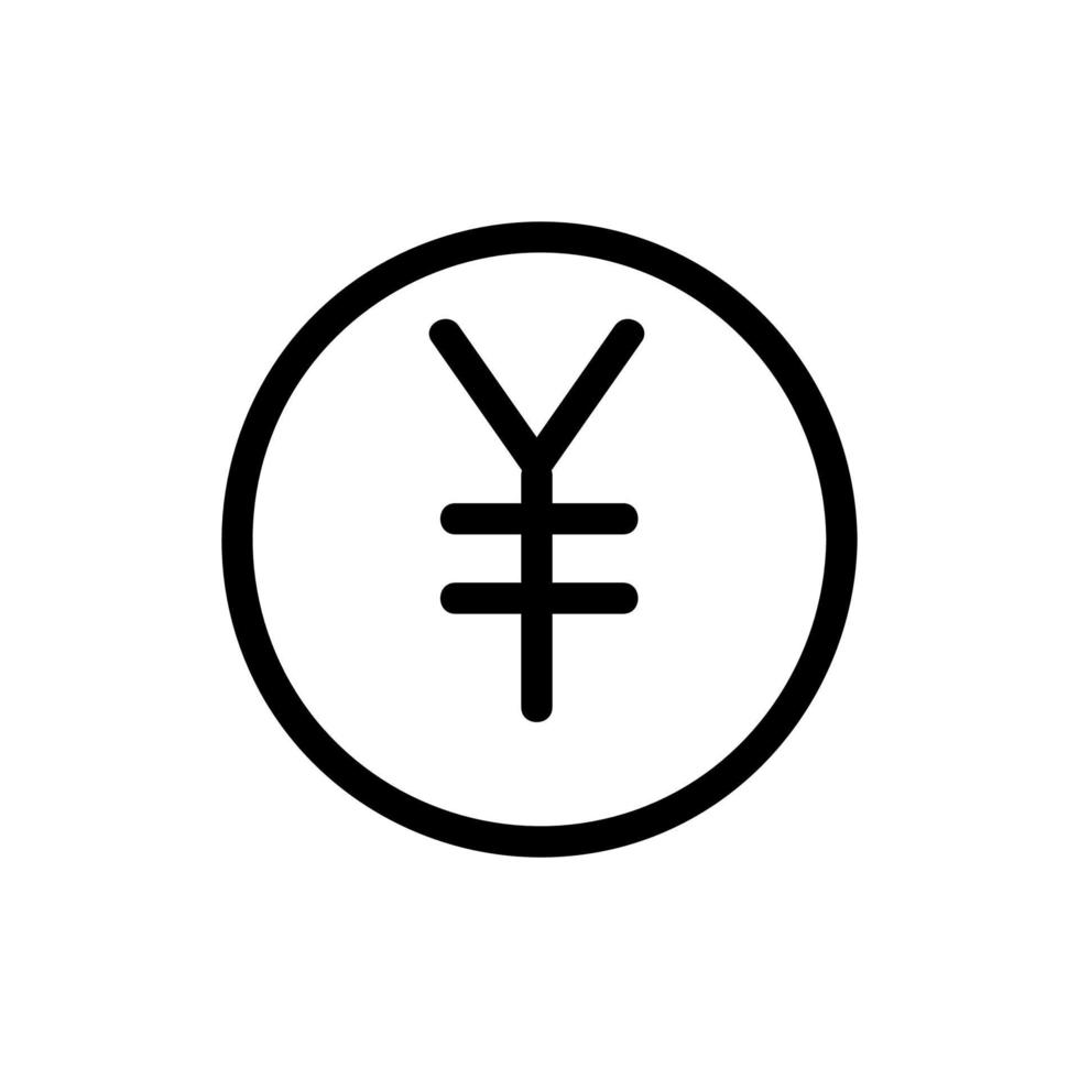 vettore icona moneta giapponese. illustrazione del simbolo del contorno isolato