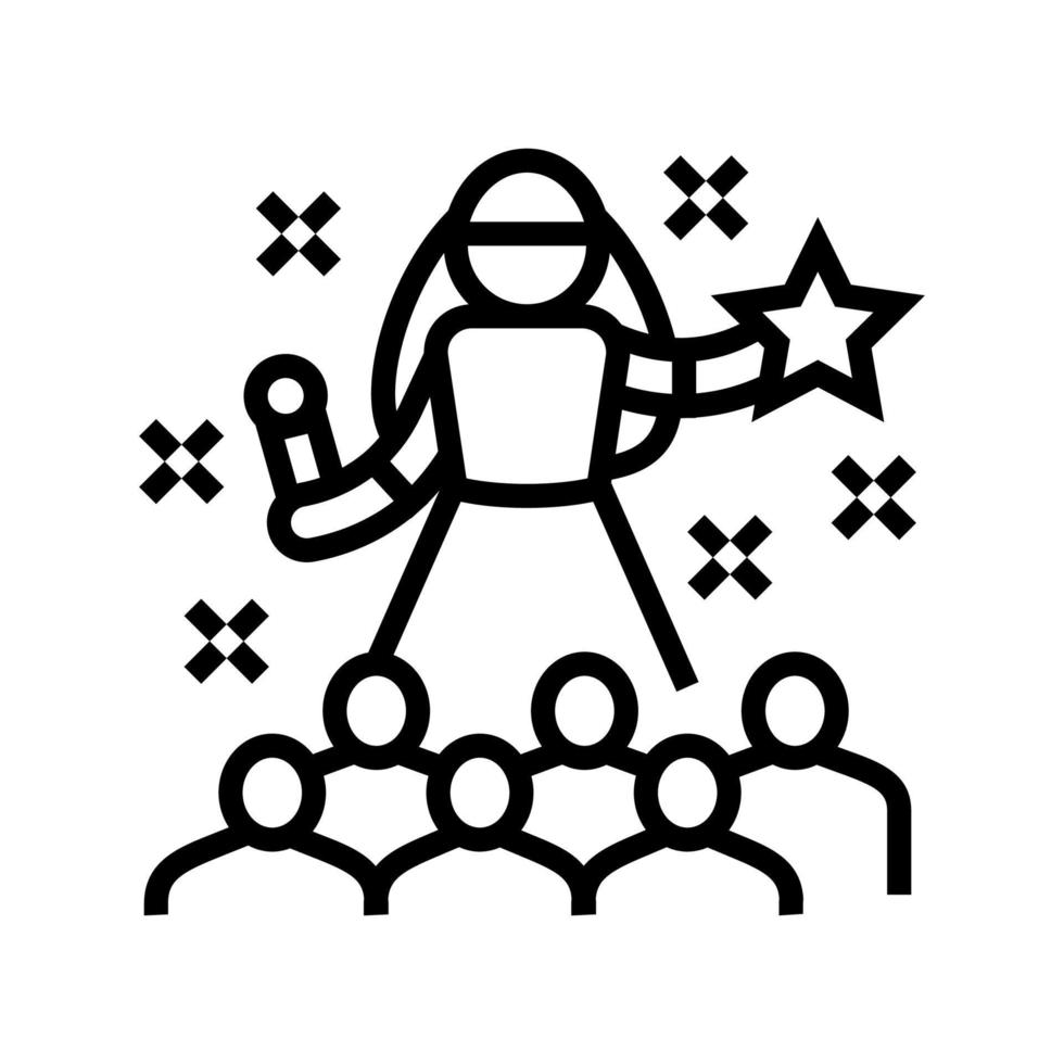 illustrazione vettoriale dell'icona della linea festa per bambini popstar