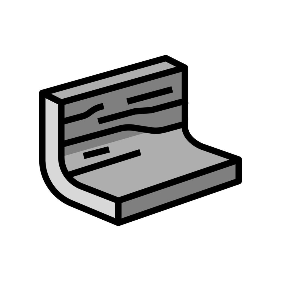 illustrazione vettoriale dell'icona del colore del profilo metallico in acciaio