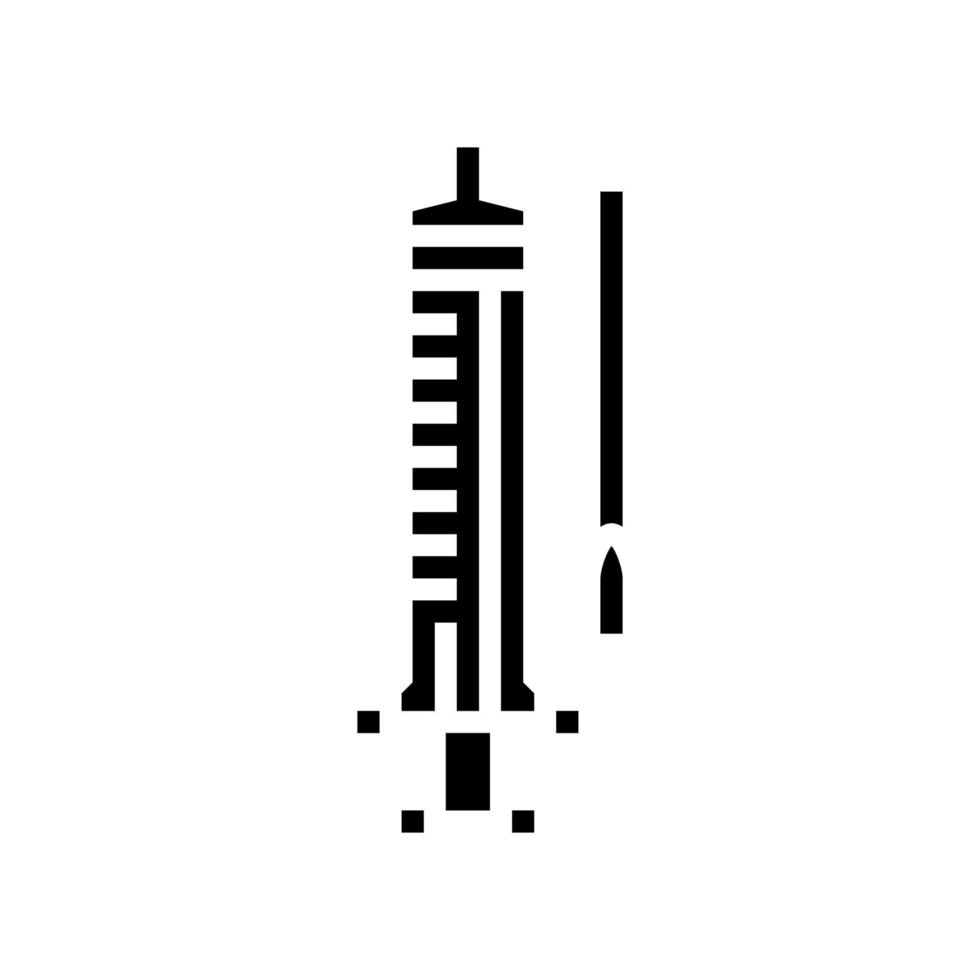 illustrazione vettoriale dell'icona del glifo medico della siringa