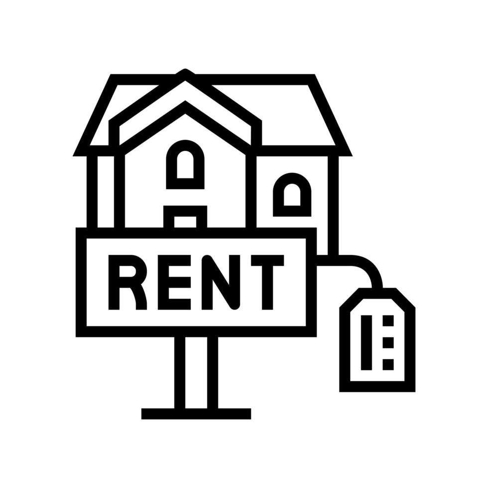 illustrazione vettoriale dell'icona della linea di affitto della casa