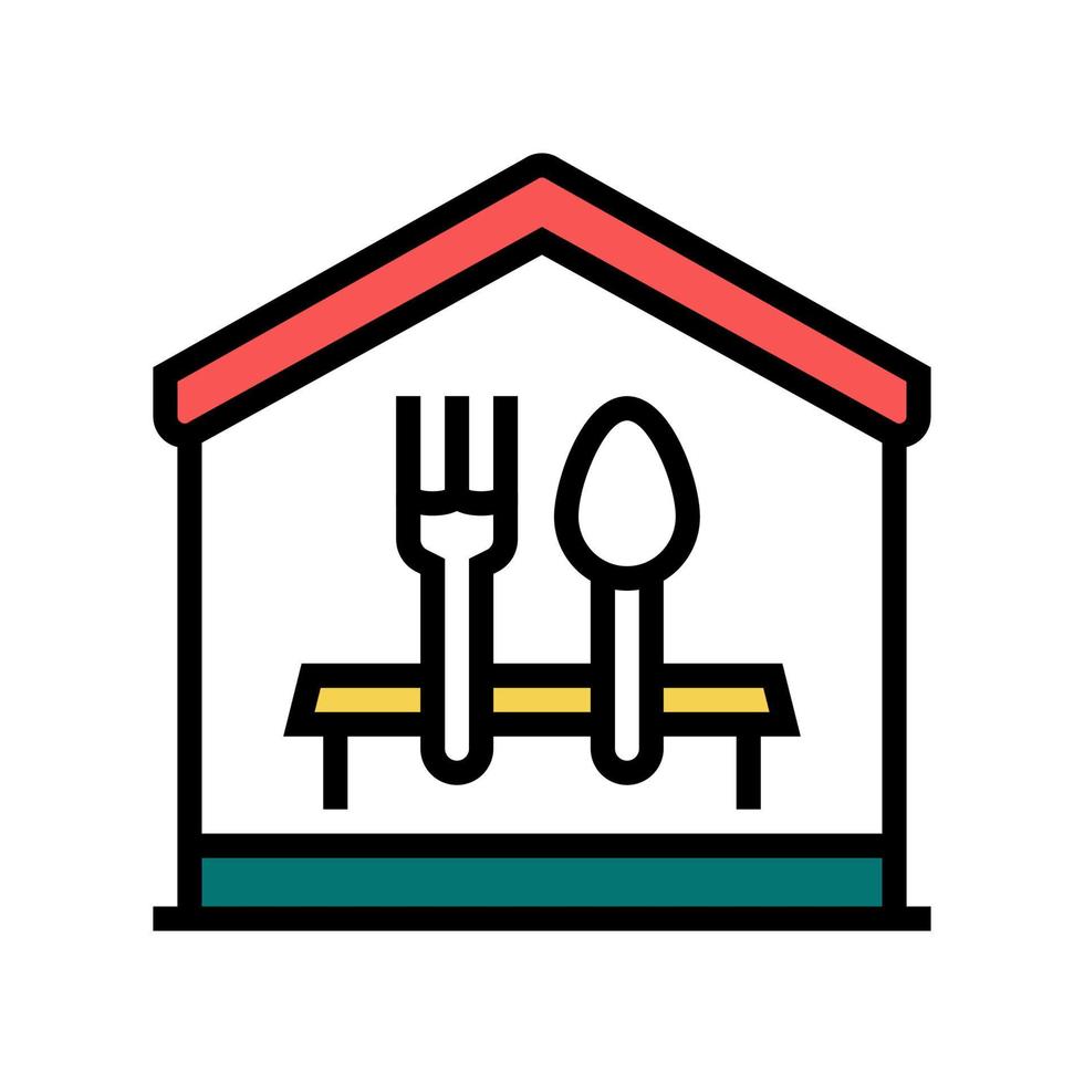 illustrazione vettoriale dell'icona del colore della cena a casa